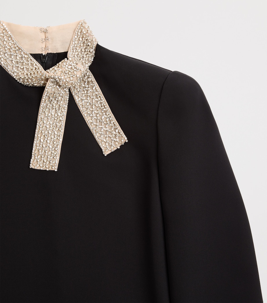 Valentino Womens Silk Embellished-Collar Midi Dress Nud Image 7