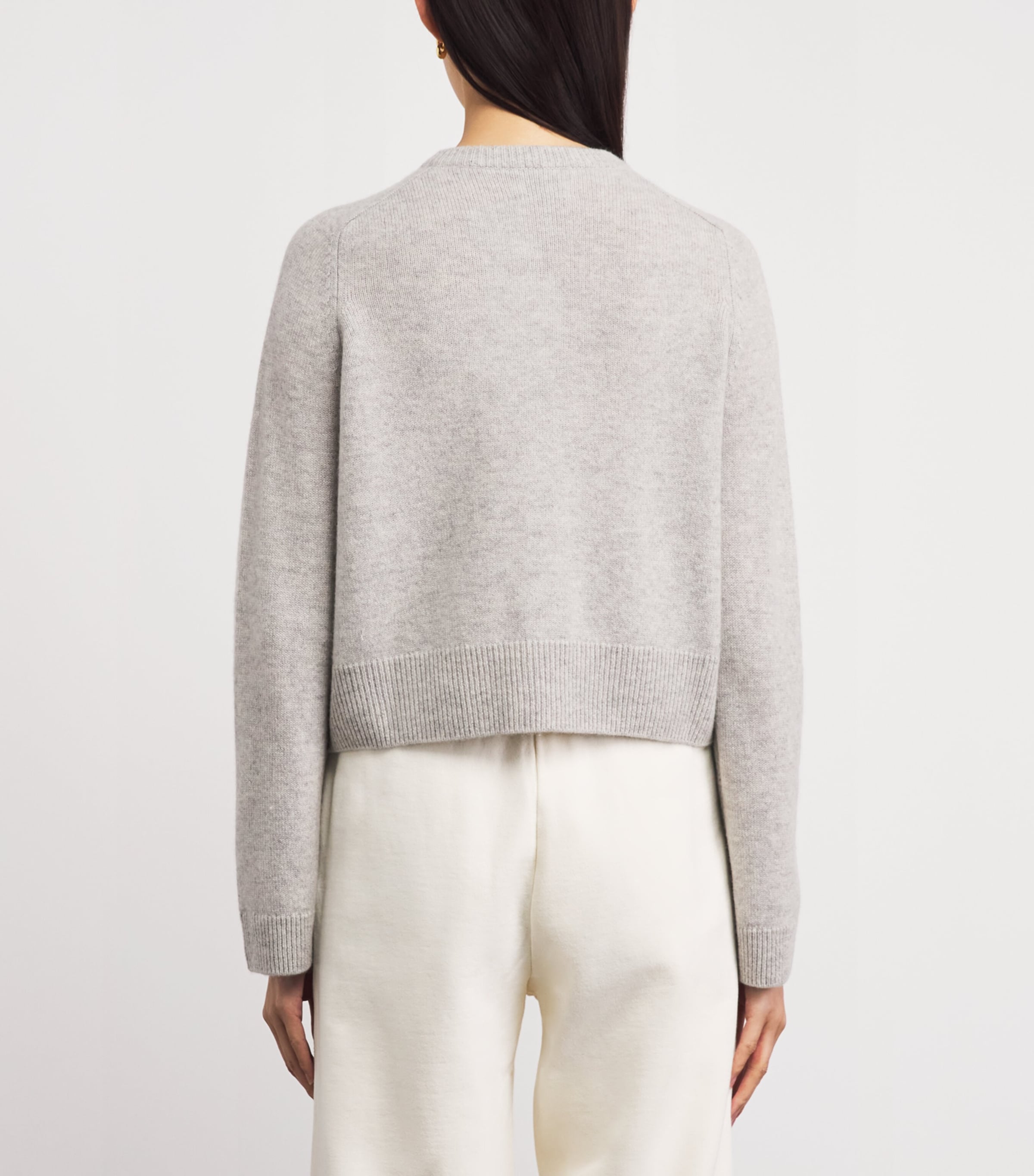 ANINE BING Womens Cashmere Joye Cardigan Grey Melange Image 5