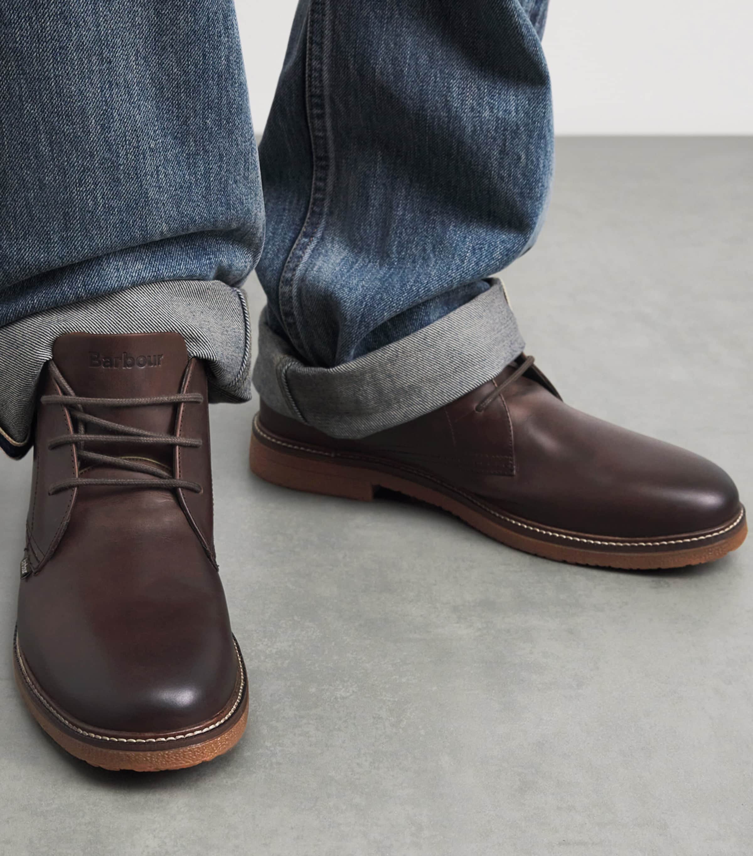 Barbour Leather Kirkstone Desert Boots Dark Image 2