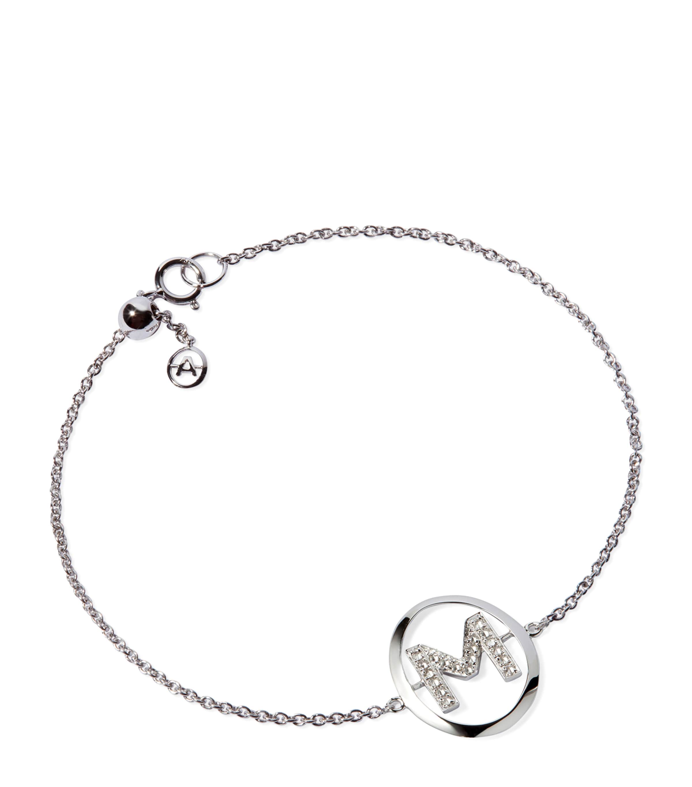 Annoushka White Gold And Diamond M Bracelet In White