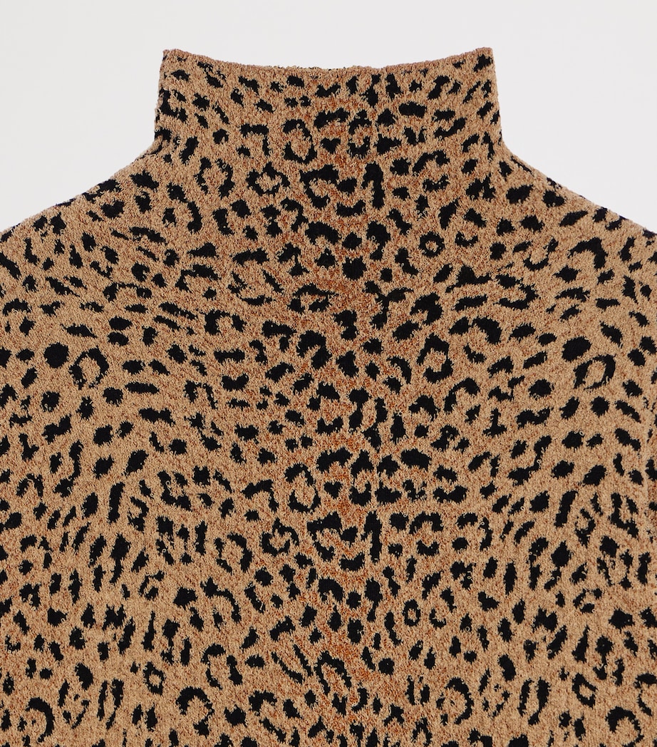 Givenchy Womens Bouclé Leopard High-Neck Top Image 6