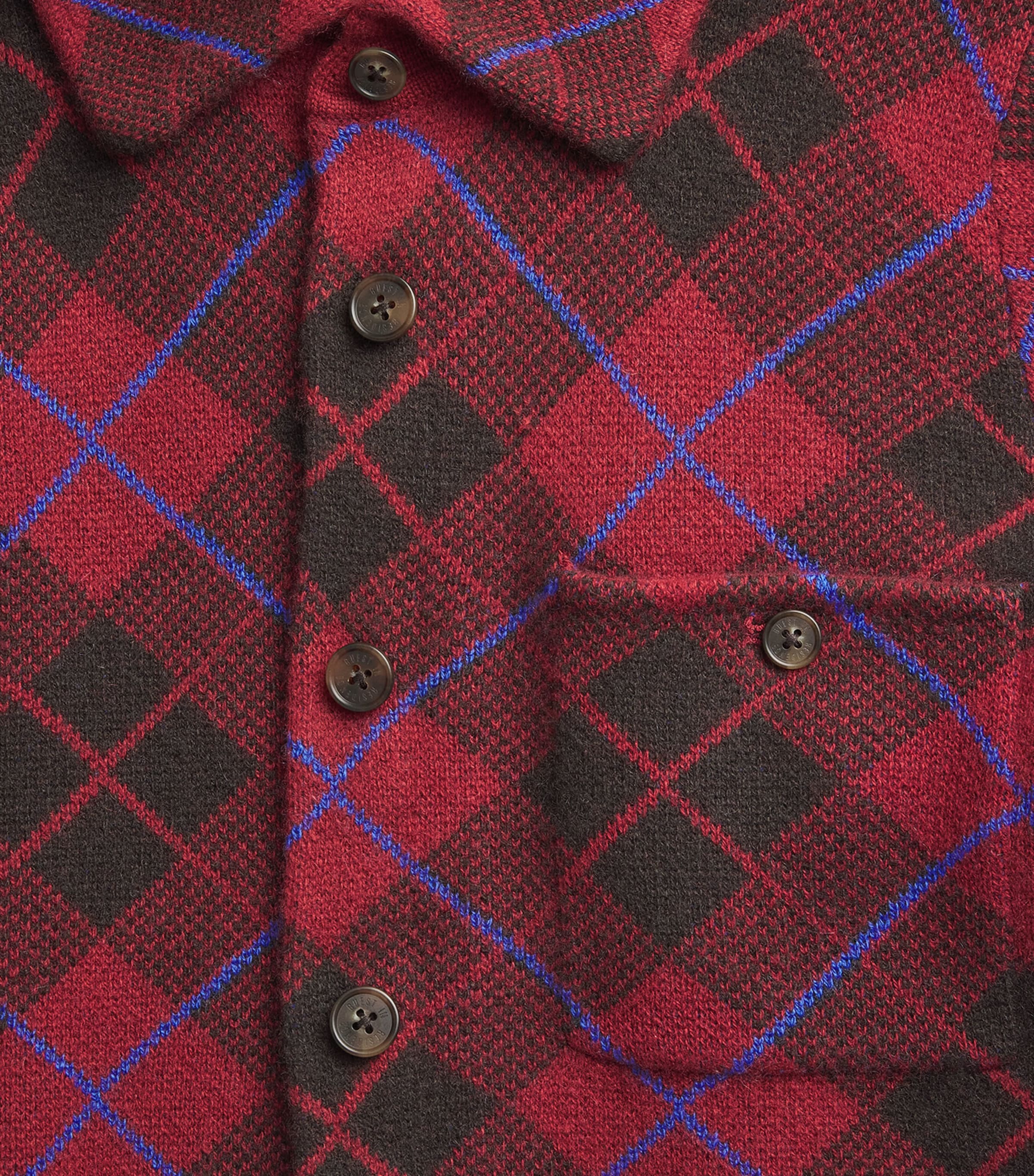 Guest In Residence Womens Cashmere Plaid Dylan Shirt Carmine Combo Image 6