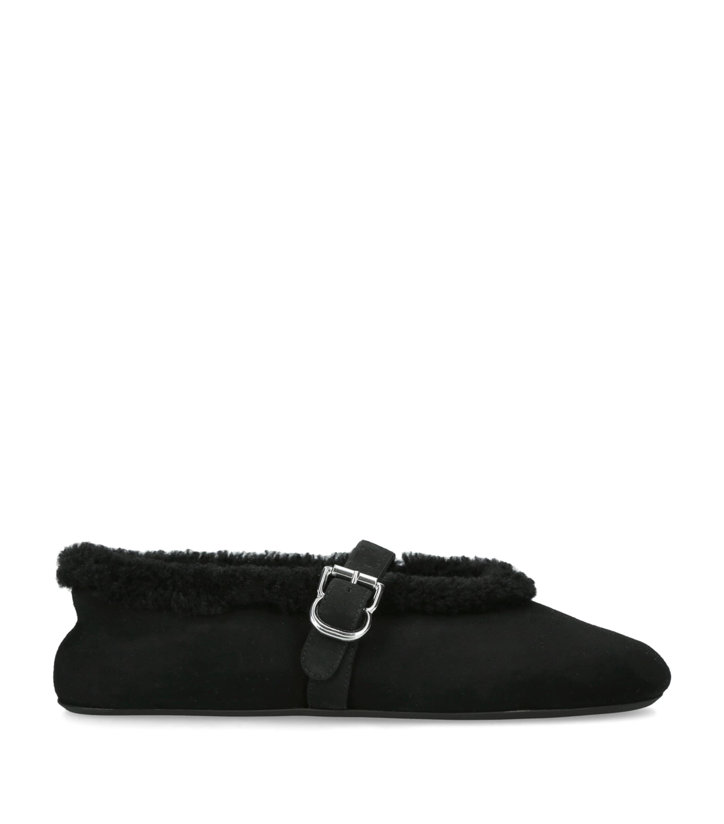 Alaïa Shearling Ballet Flats Black Image 1
