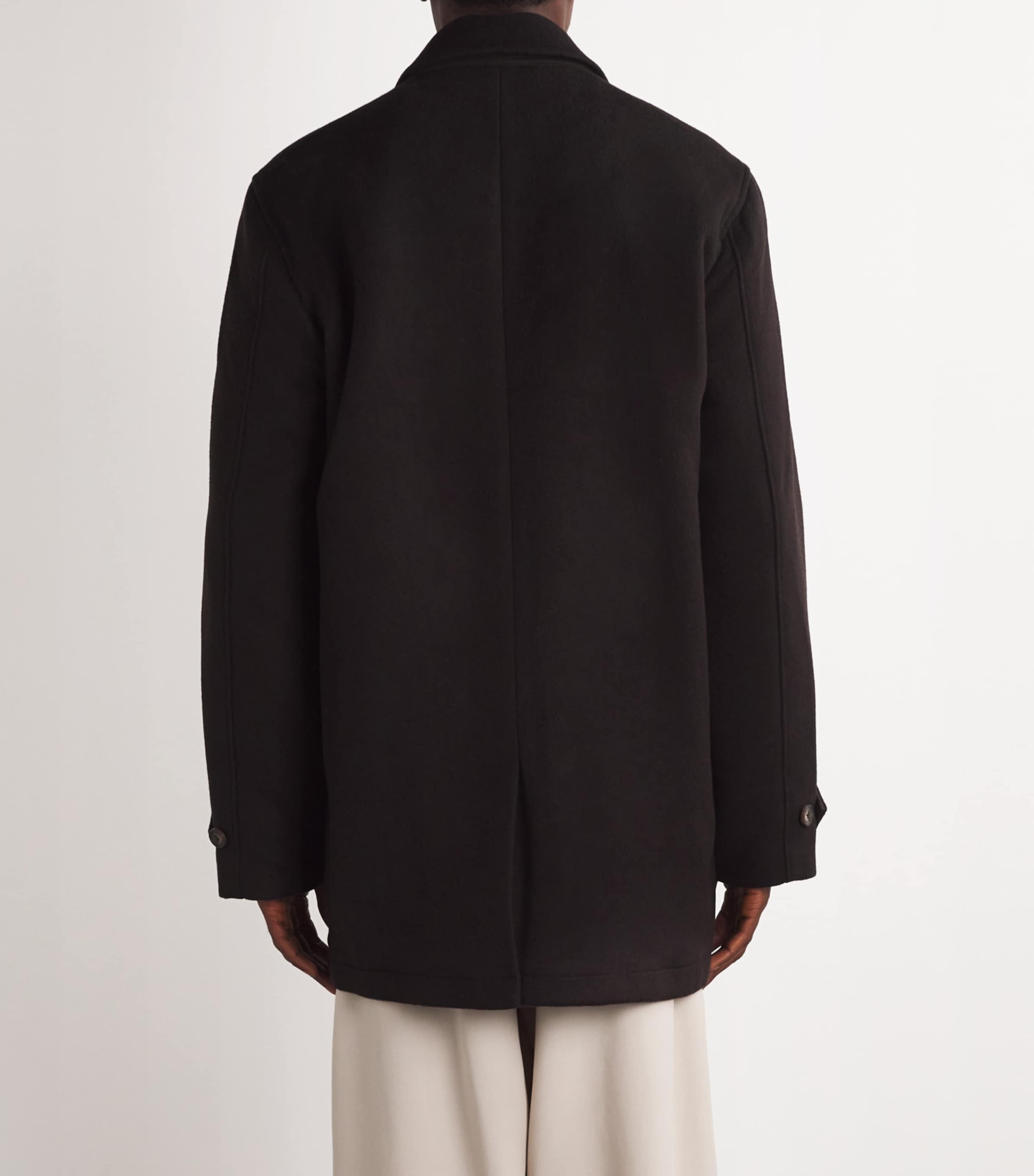 PAIGE Mens Wool-Blend Pennington Overcoat Warm Cocoa Image 4