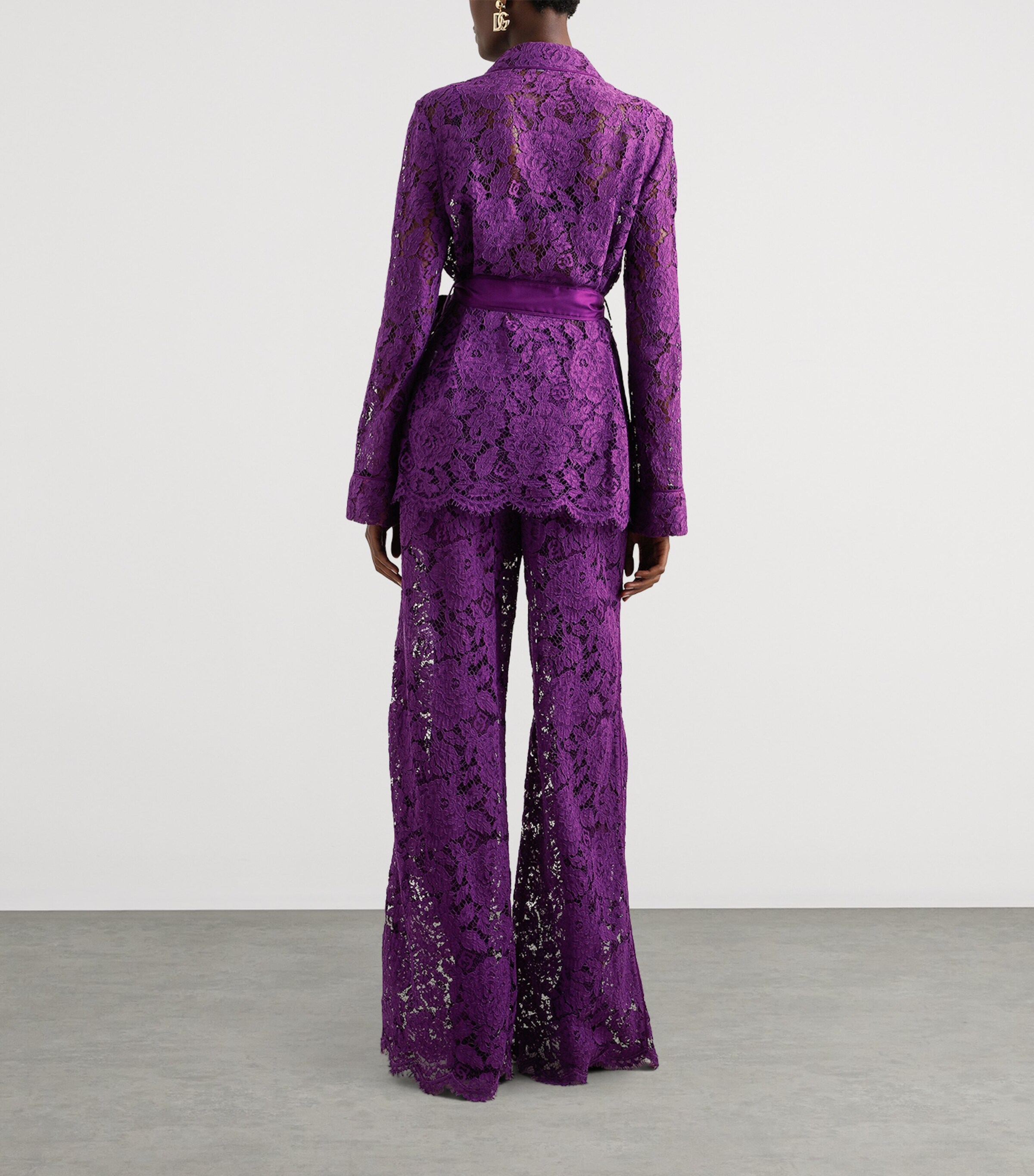 Dolce&Gabbana Womens Lace Floral Shirt Purple Image 3