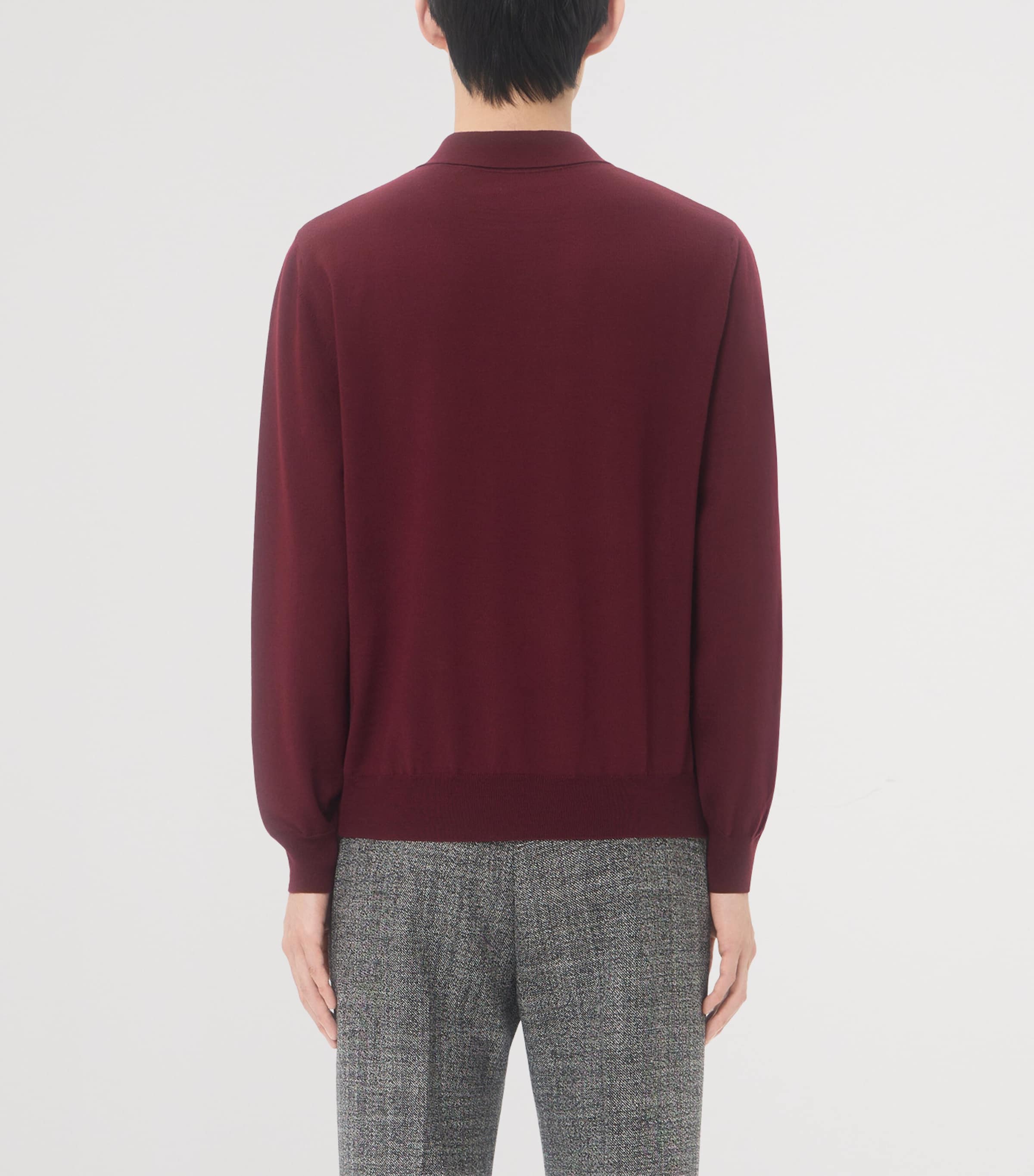 Valentino Garavani Mens Virgin Wool Long-Sleeve Polo Shirt Image 4