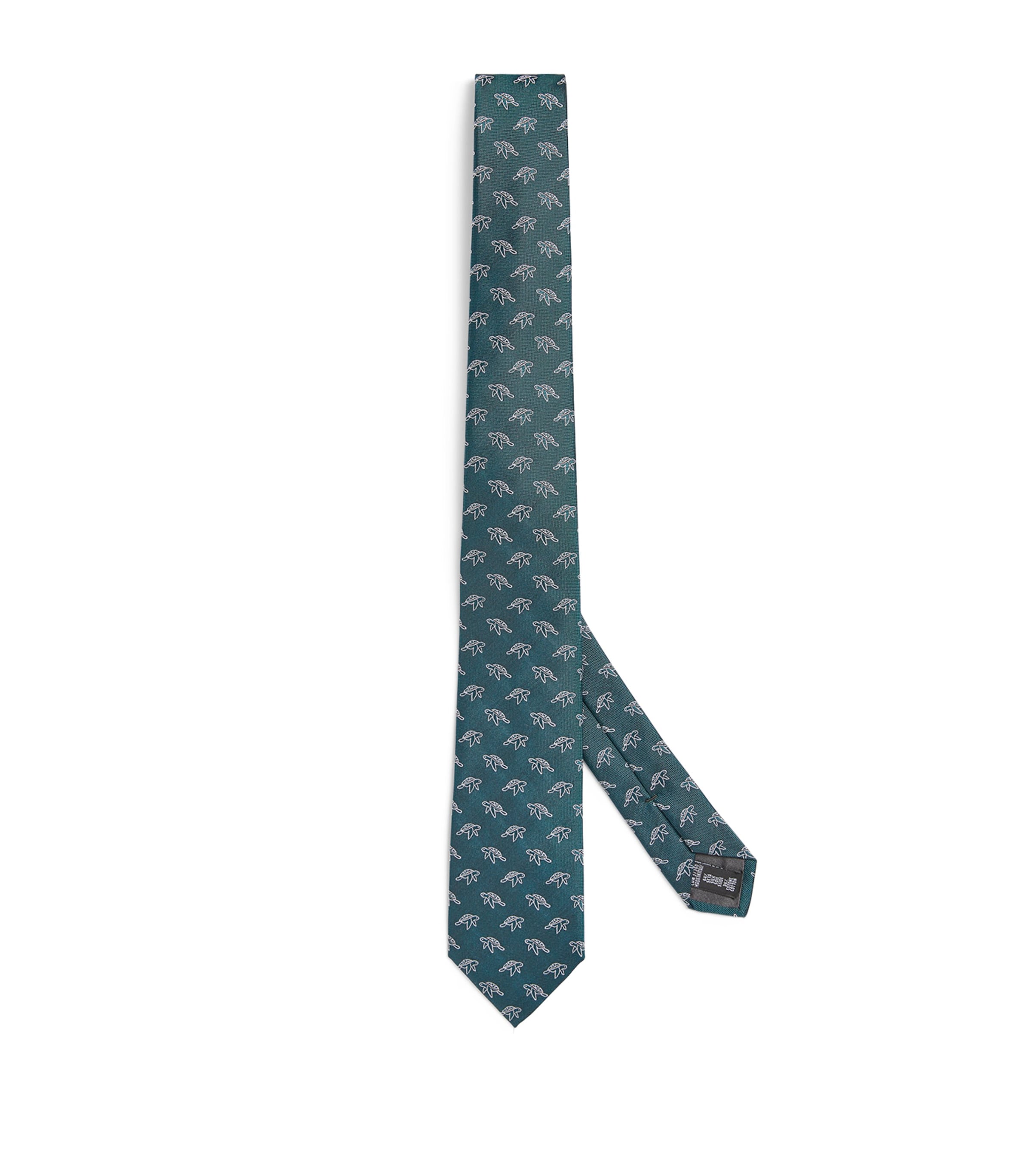 Giorgio Armani Mulberry Silk-cotton Turtle Tie In Green