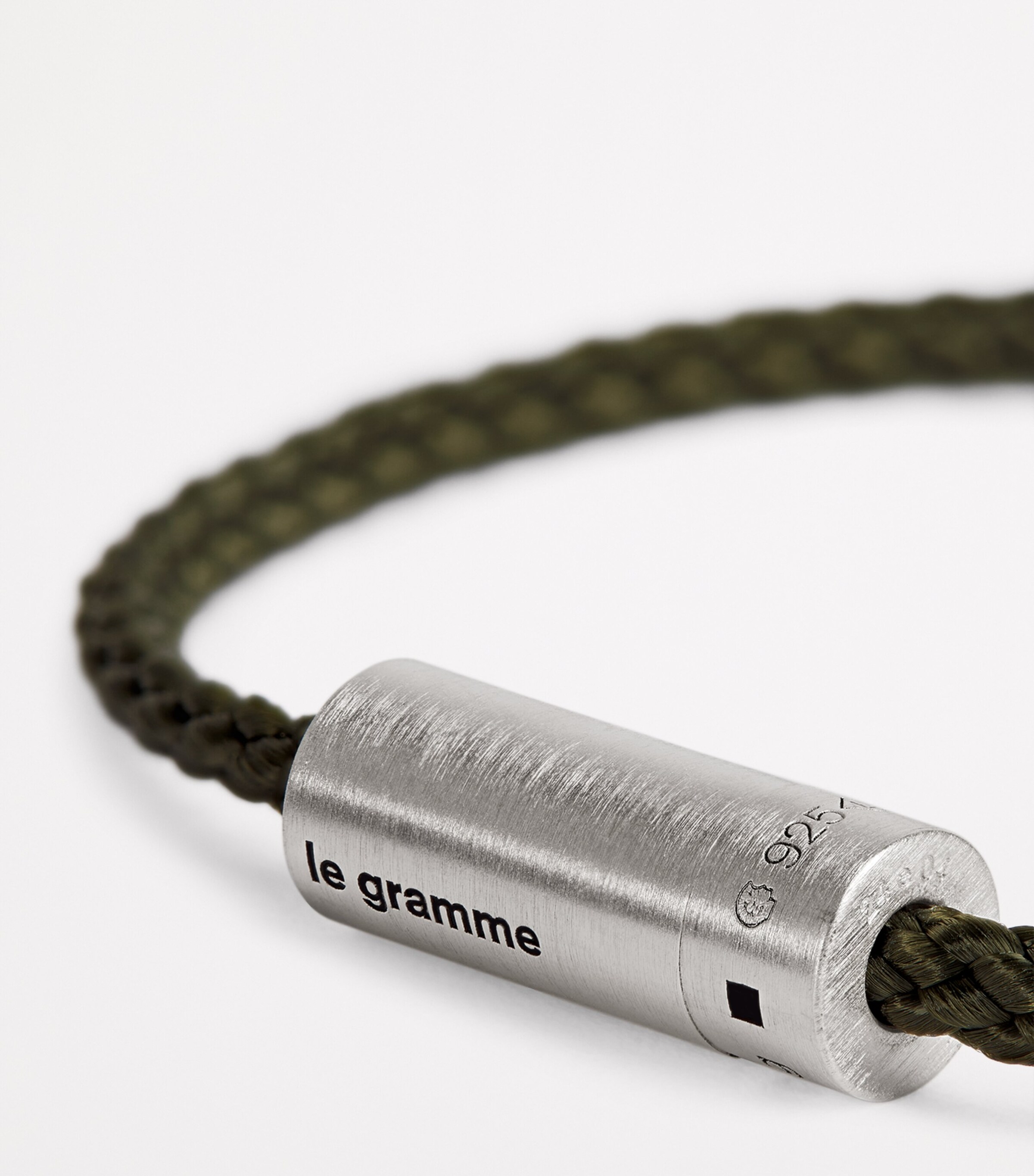 Le Gramme Sterling Silver Nato 7g Cable Bracelet Khaki Image 6