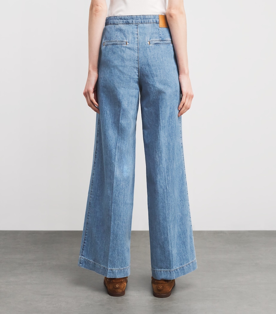 Button-Up-Panel Wide-Leg Jeans LIGHT BLUE DENIM Image 4