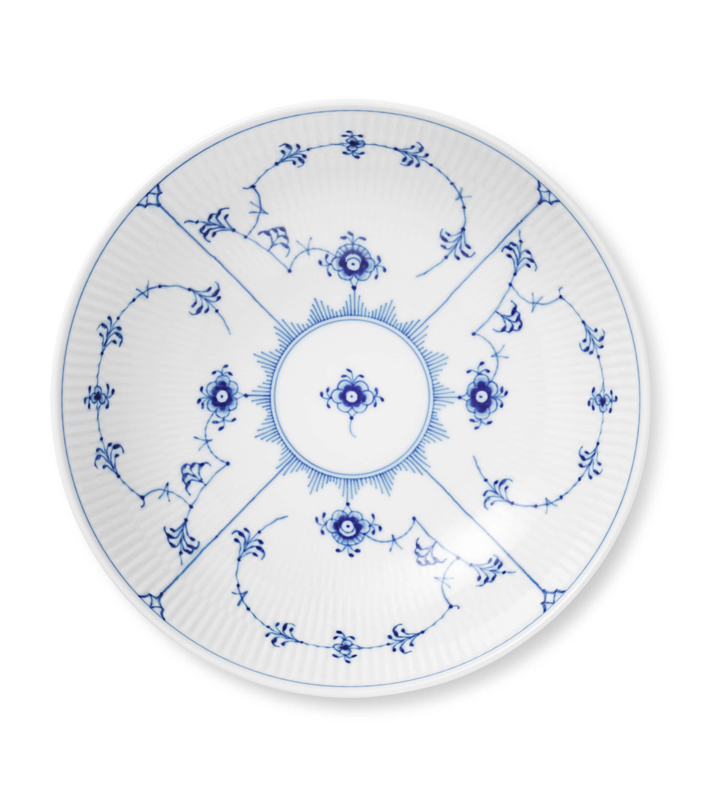 Royal Copenhagen Porcelain Blue Fluted Serving Bowl (21cm) Blue Image 3
