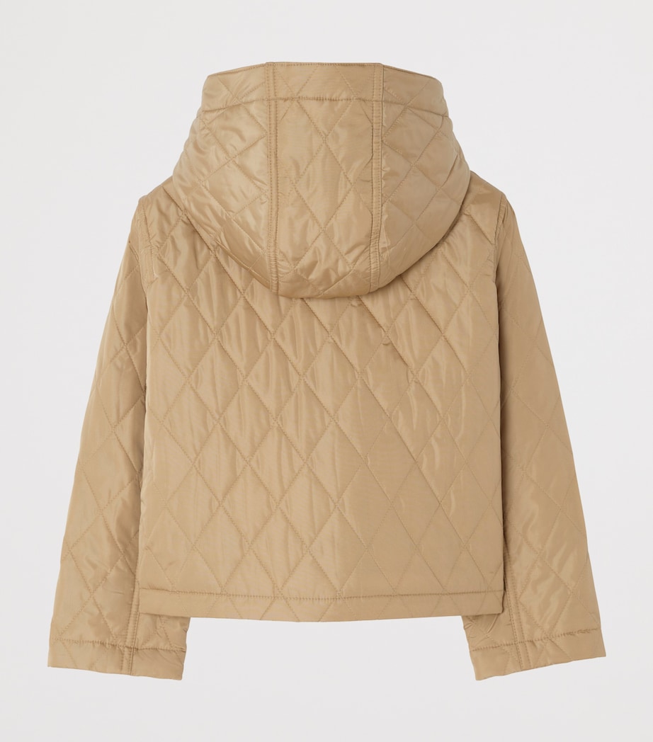 Burberry Kids Quilted Hooded Parka (4-12 Years) Flax Image 3