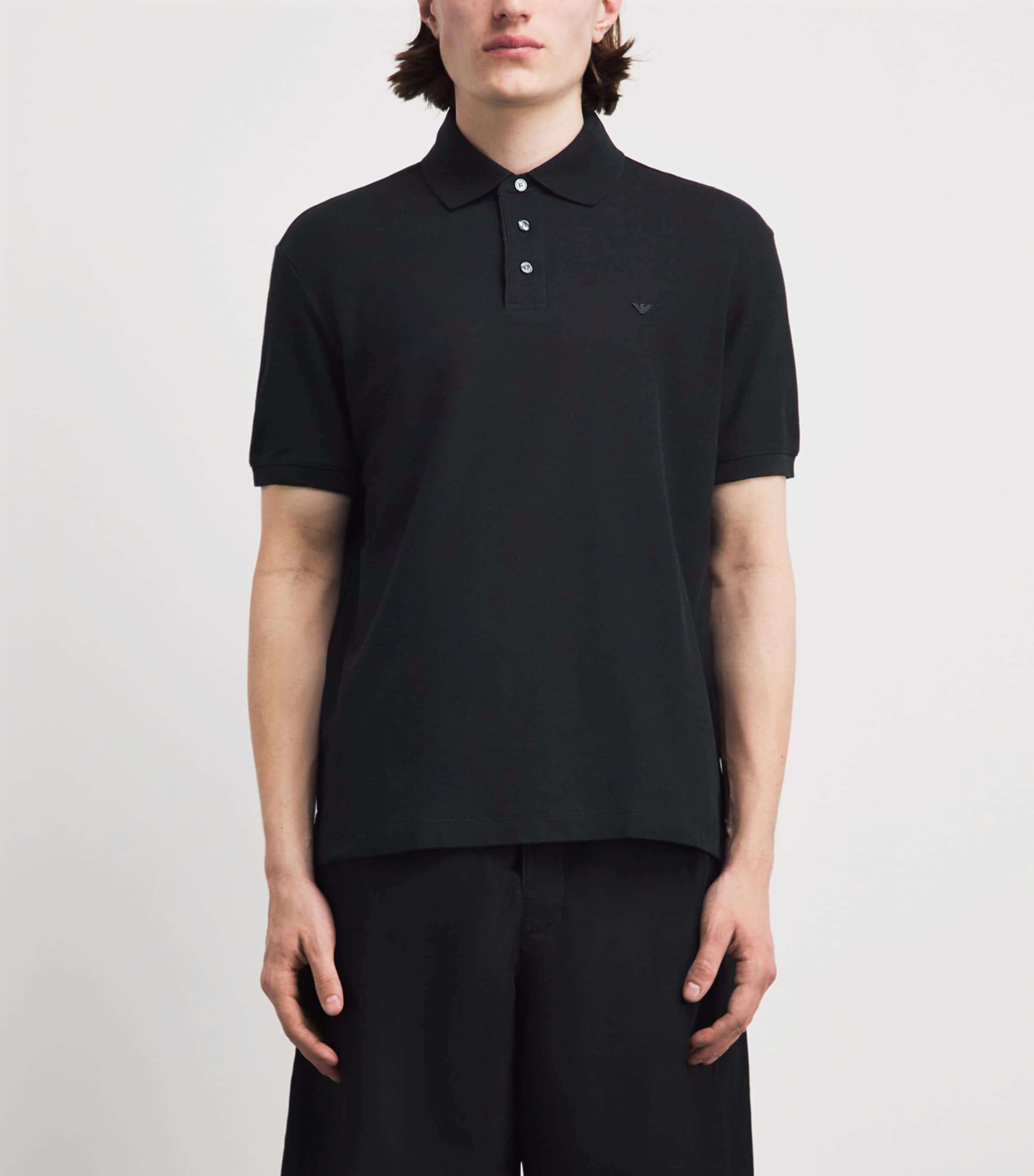 Emporio Armani Mens Cotton Logo Polo Shirt Image 4