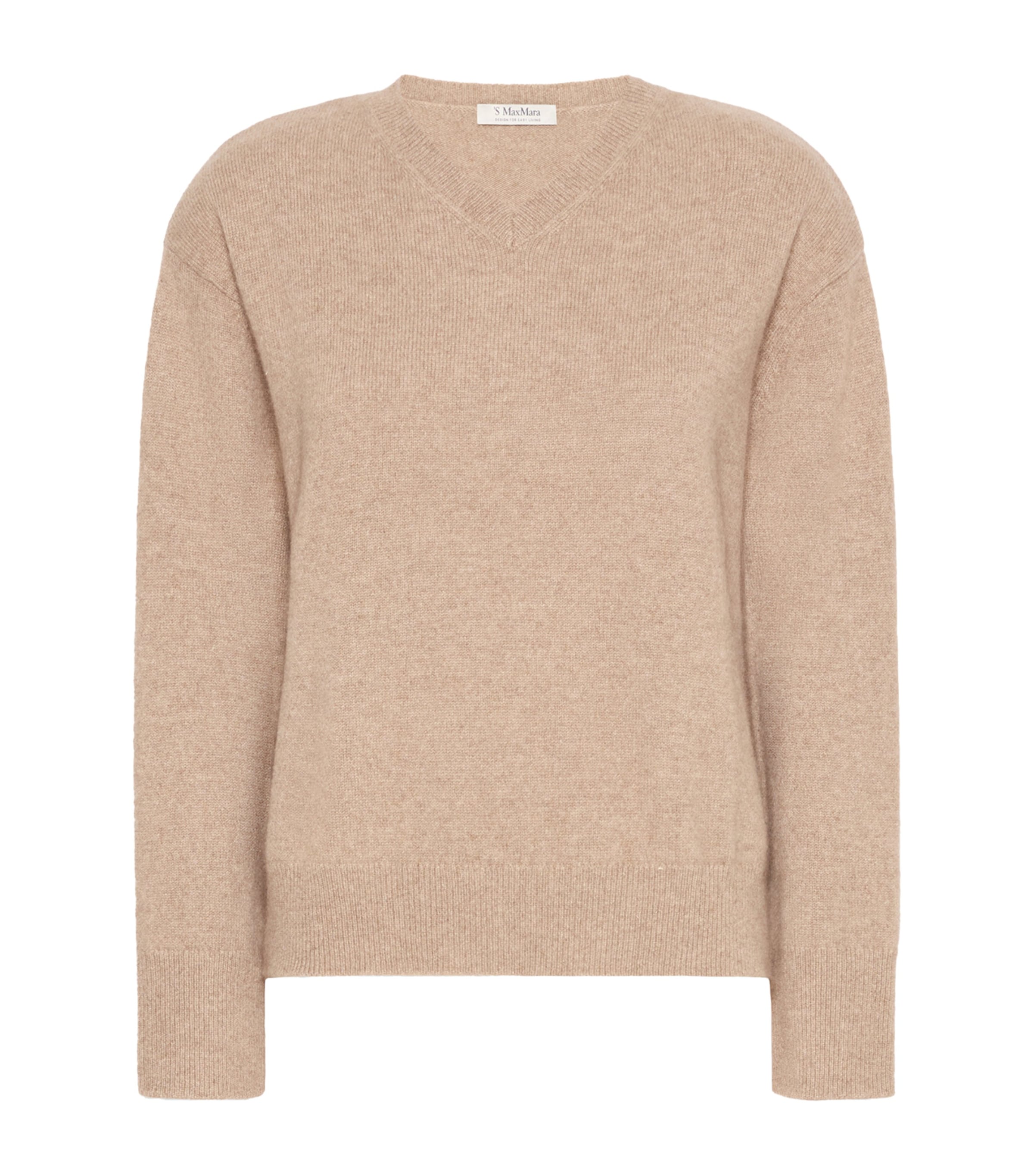 Max Mara Womens Cashmere V-Neck Sweater Clay Image 1