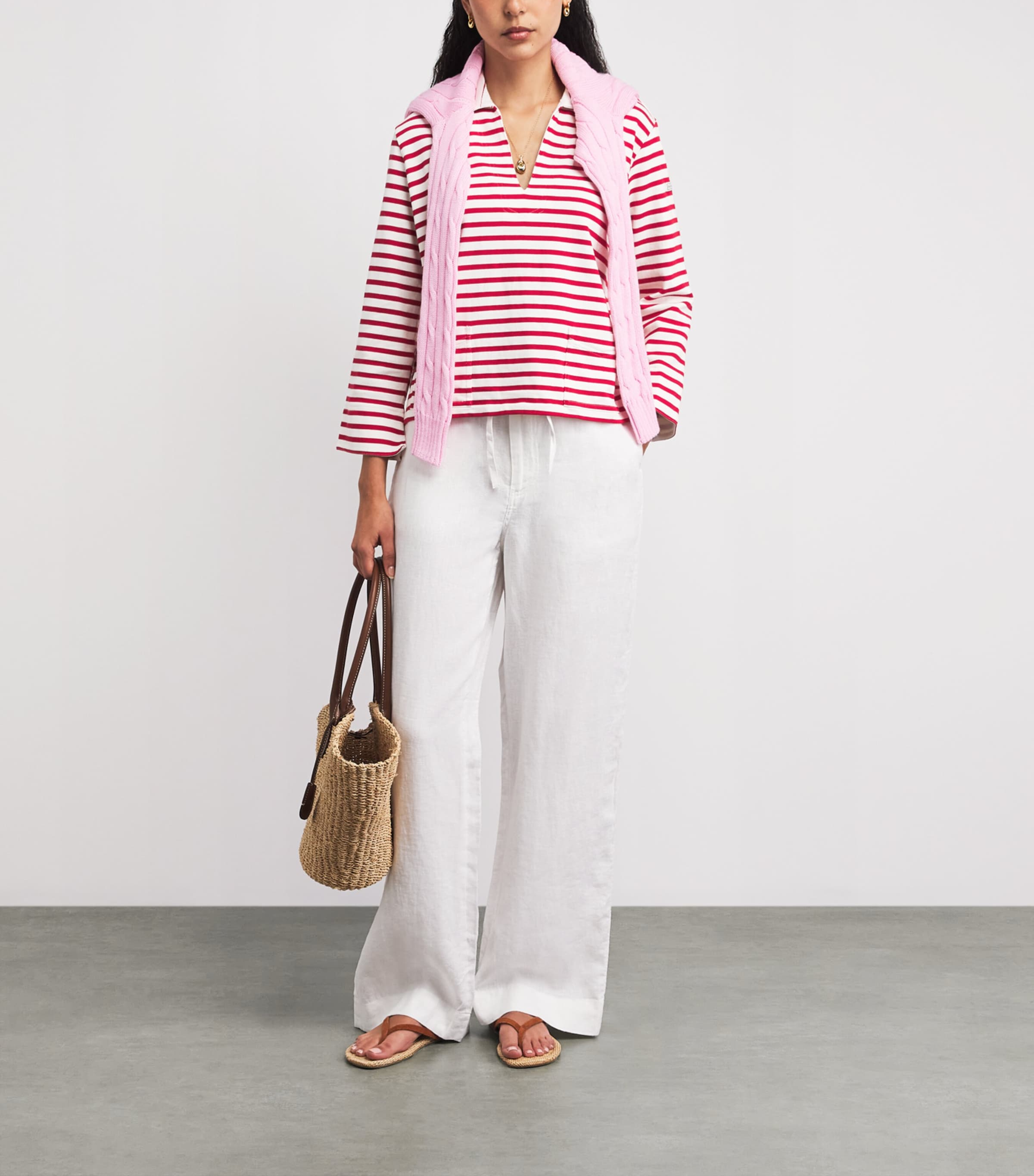Polo Ralph Lauren Womens Cotton Stripe Rugby Shirt Rd/dckwsh Wht Image 2