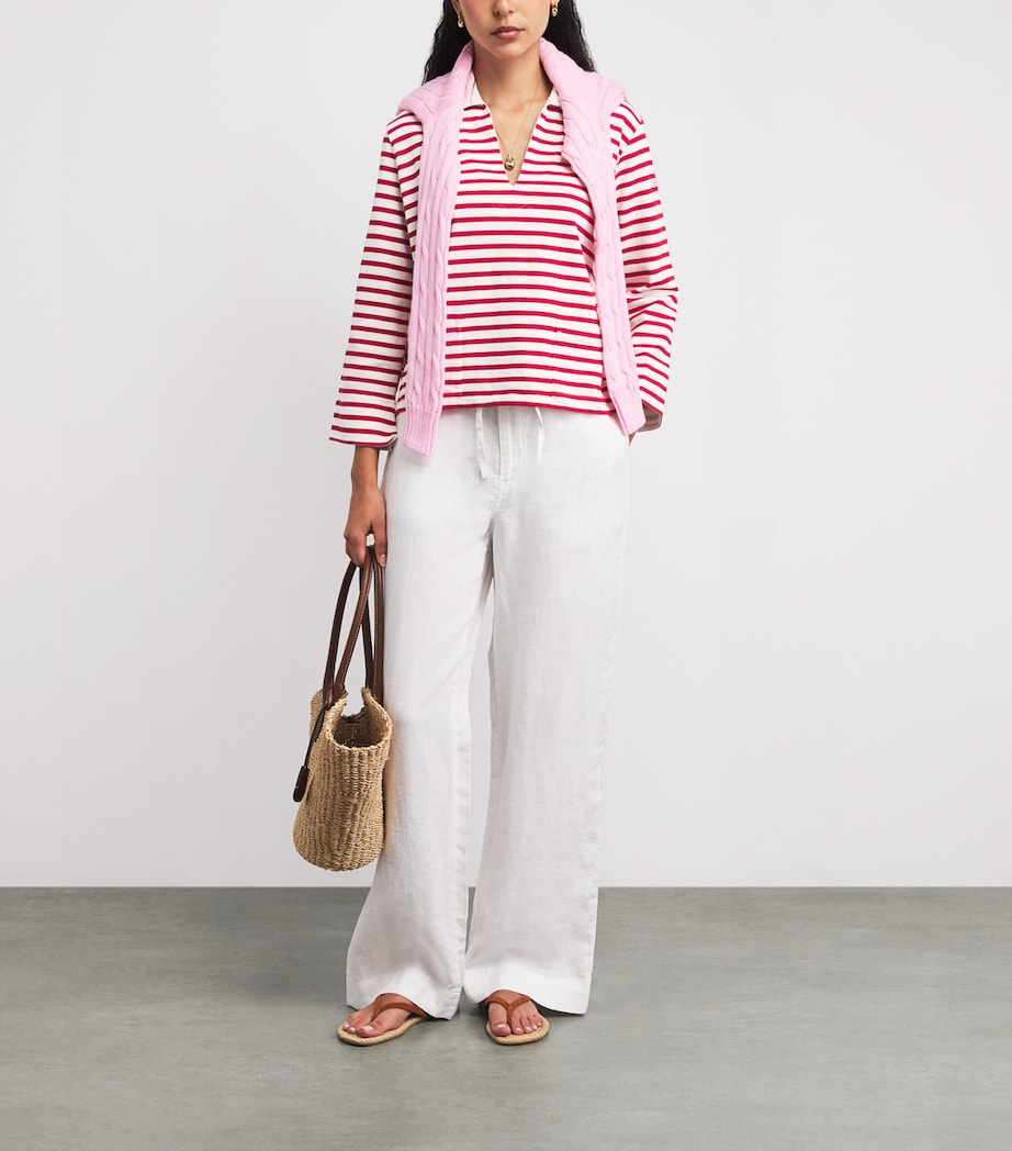 Polo Ralph Lauren Womens Cotton Stripe Rugby Shirt Rd/dckwsh Wht Image 2