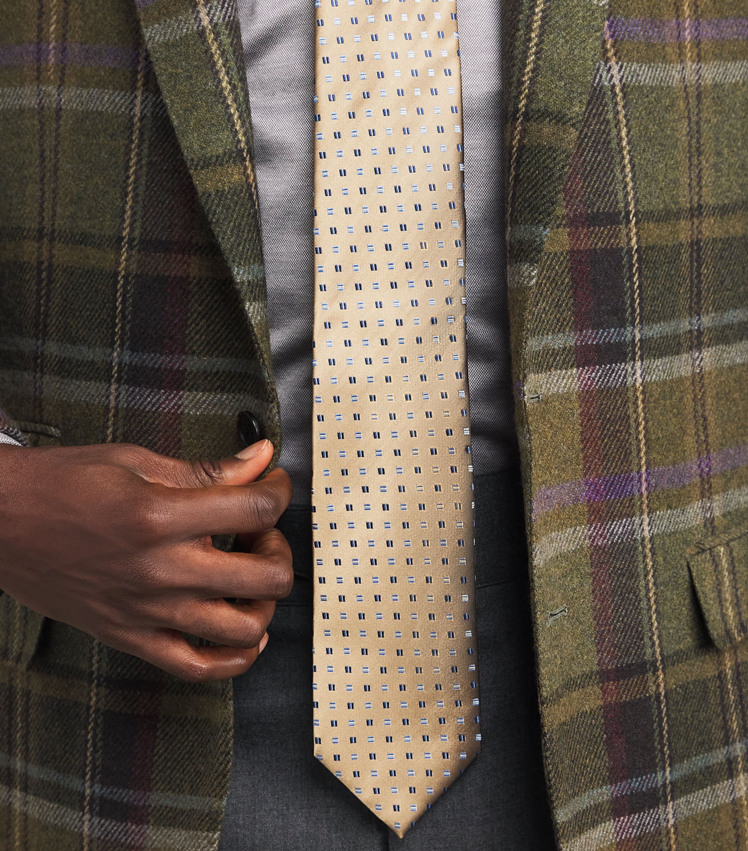 Silk Geometric Tie 30 LIGHT BLUE Image 2