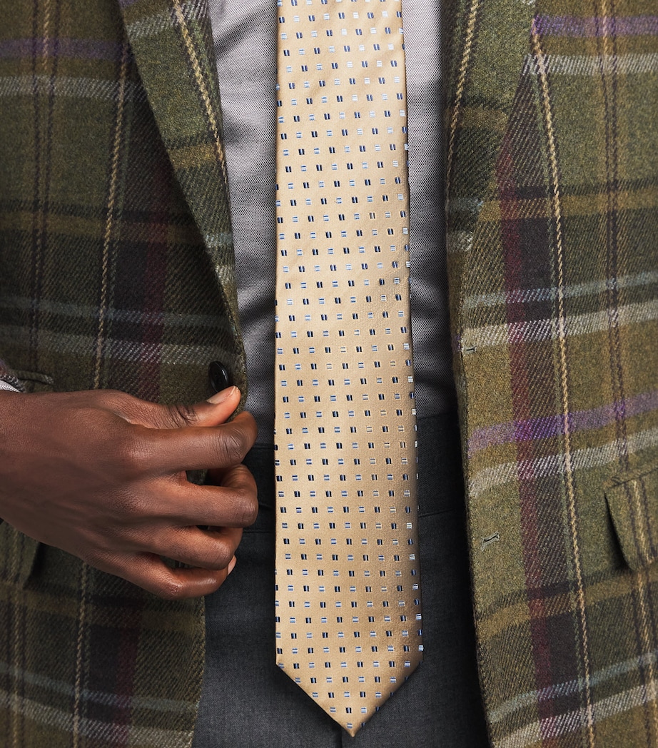 Silk Geometric Tie 30 LIGHT BLUE Image 2