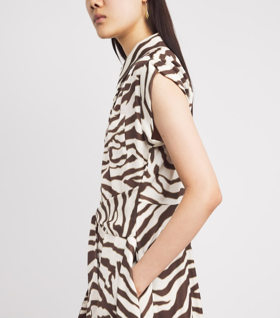 Toccin Womens Zebra Serena Midi Shirt Dress Natural Zebra Image 3