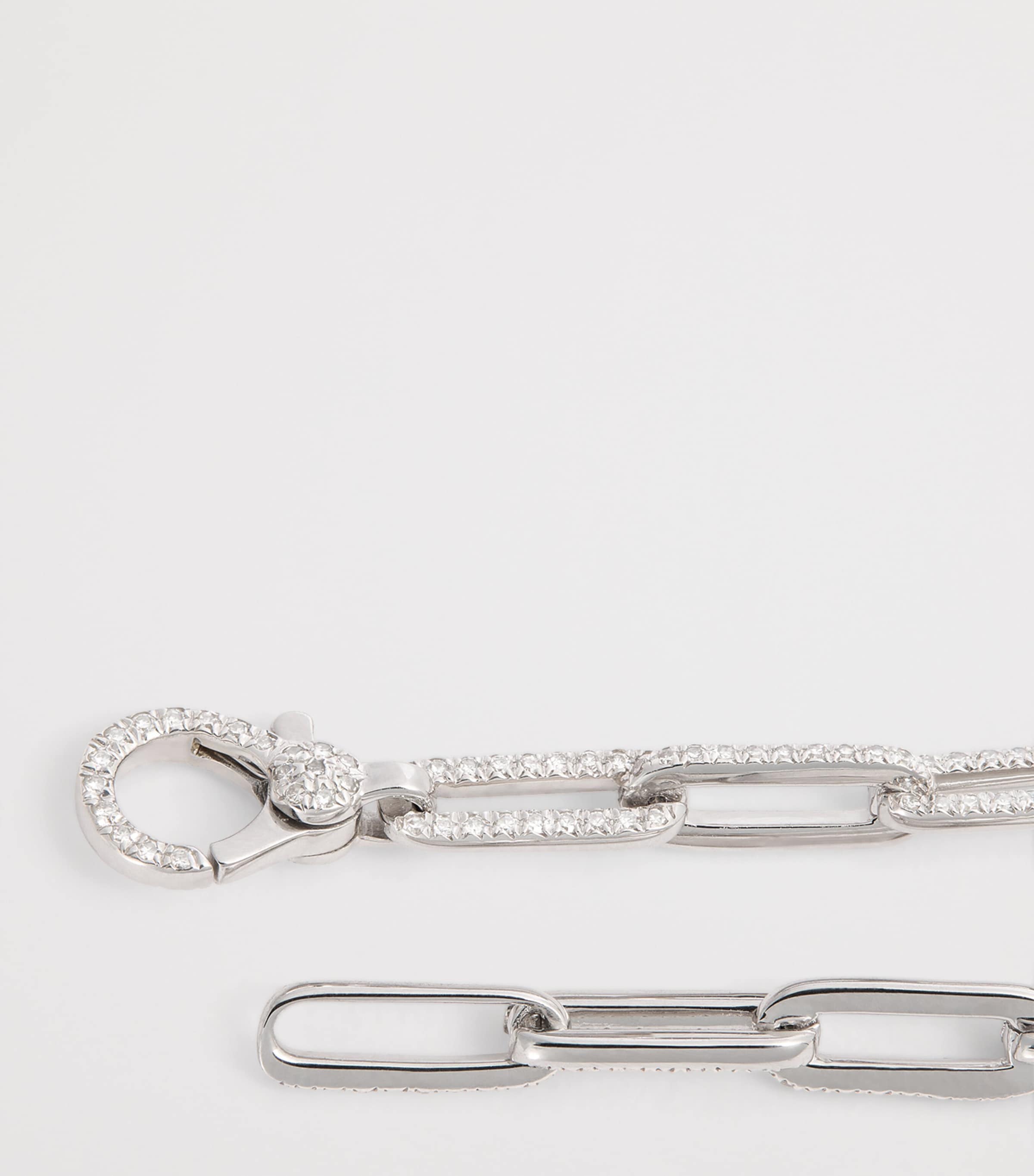 White Gold and Diamond Pavé Link Bracelet WHITE GOLD Image 6