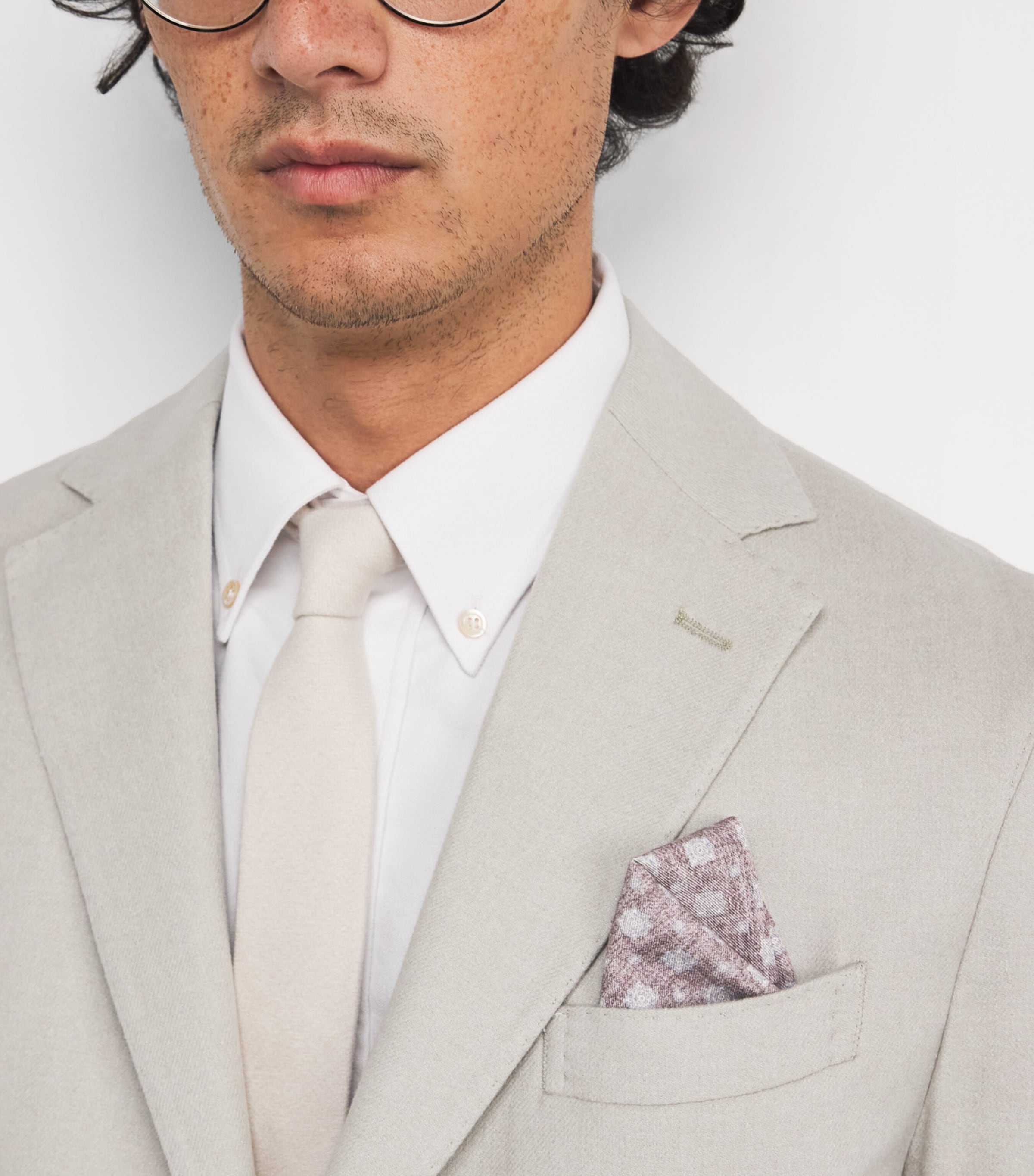 Cotton-Wool Printed Pocket Square MIRTILLO E SABBIA Image 2