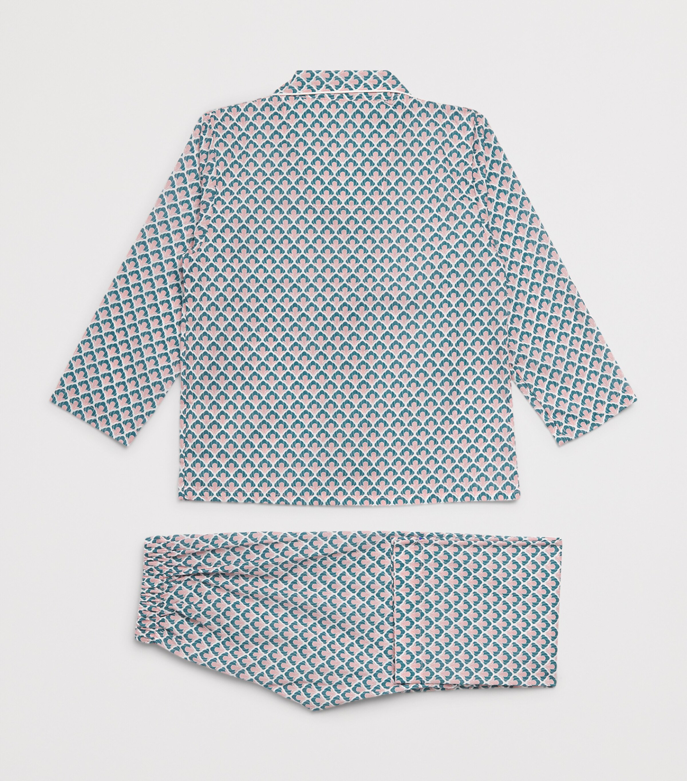 Derek Rose Kids Printed Ledbury Pyjama Set (3-12 Years) Green Image 2
