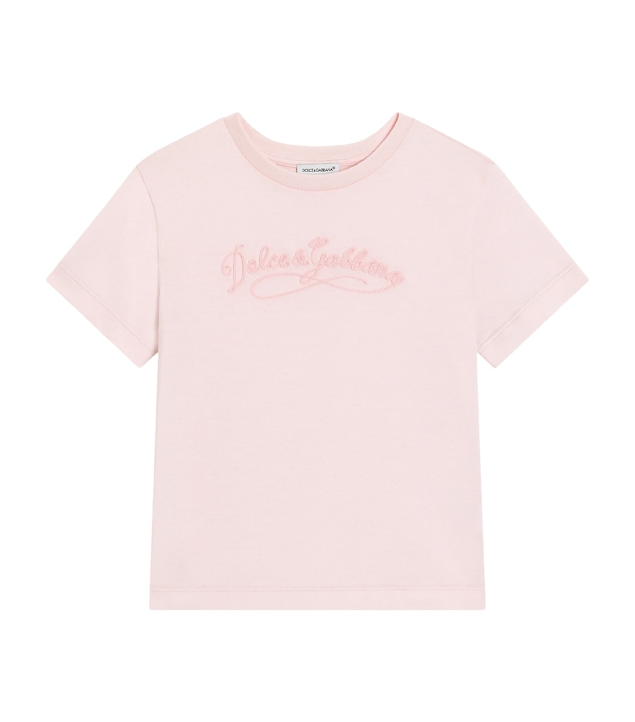 Cotton Embroidered Logo T-Shirt (8-12+ Years) F0372PINK Image 1