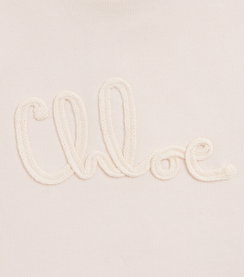 Chloé Kids Cotton Logo Sweatshirt (18 Months-3 Years) Pink Image 3