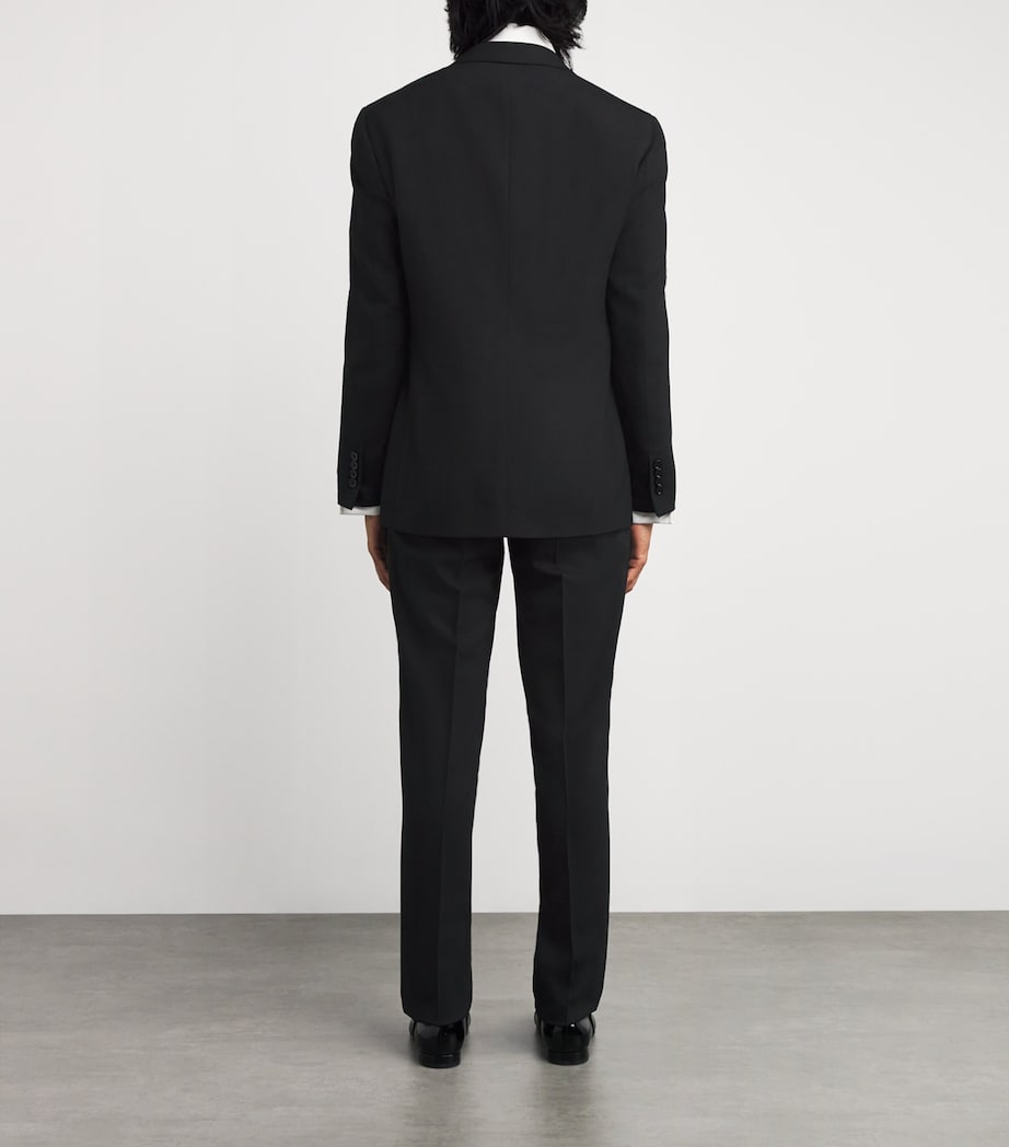 Wool Barathea Peak 2-Piece Suit BLACK Image 3