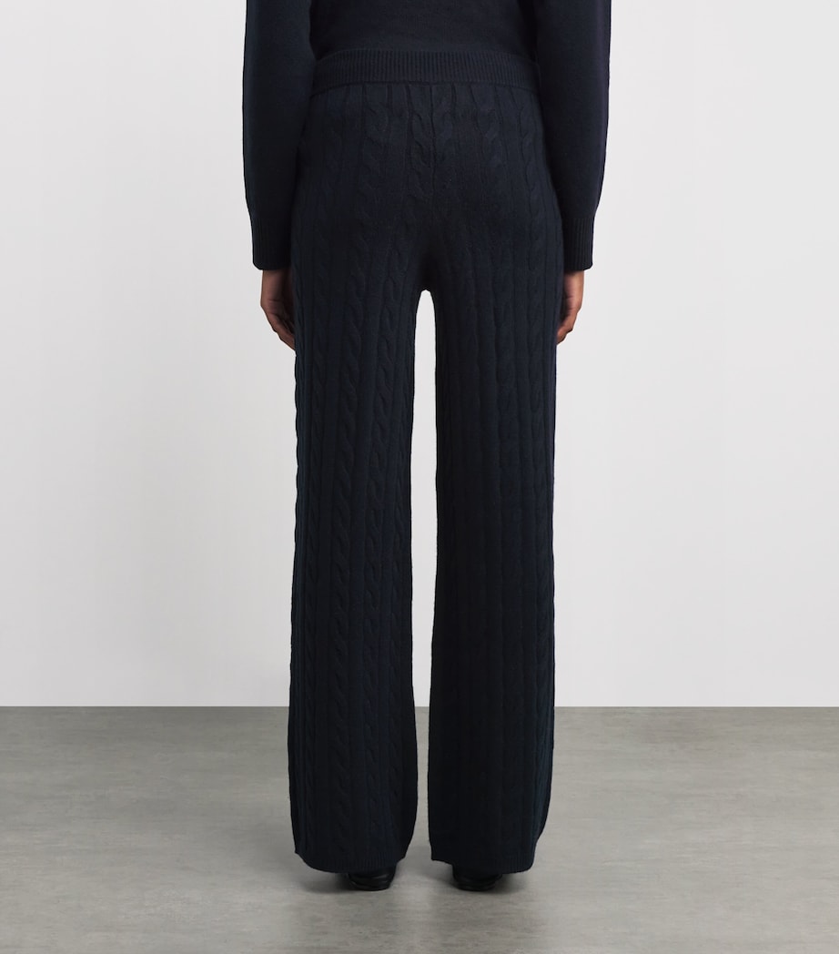 Cashmere Cable-Knit Sweatpants NAVY Image 4