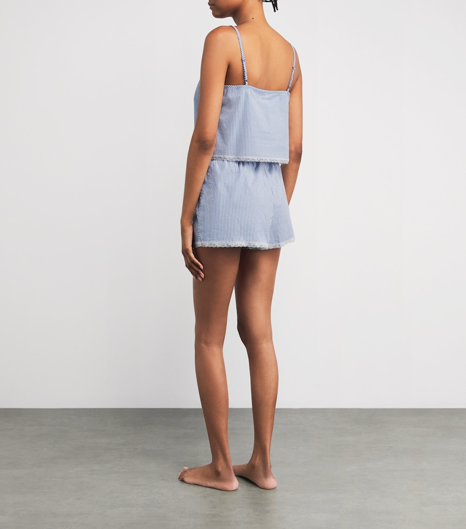 Cotton Poplin Cropped Camisole CADET STRIPE Image 3