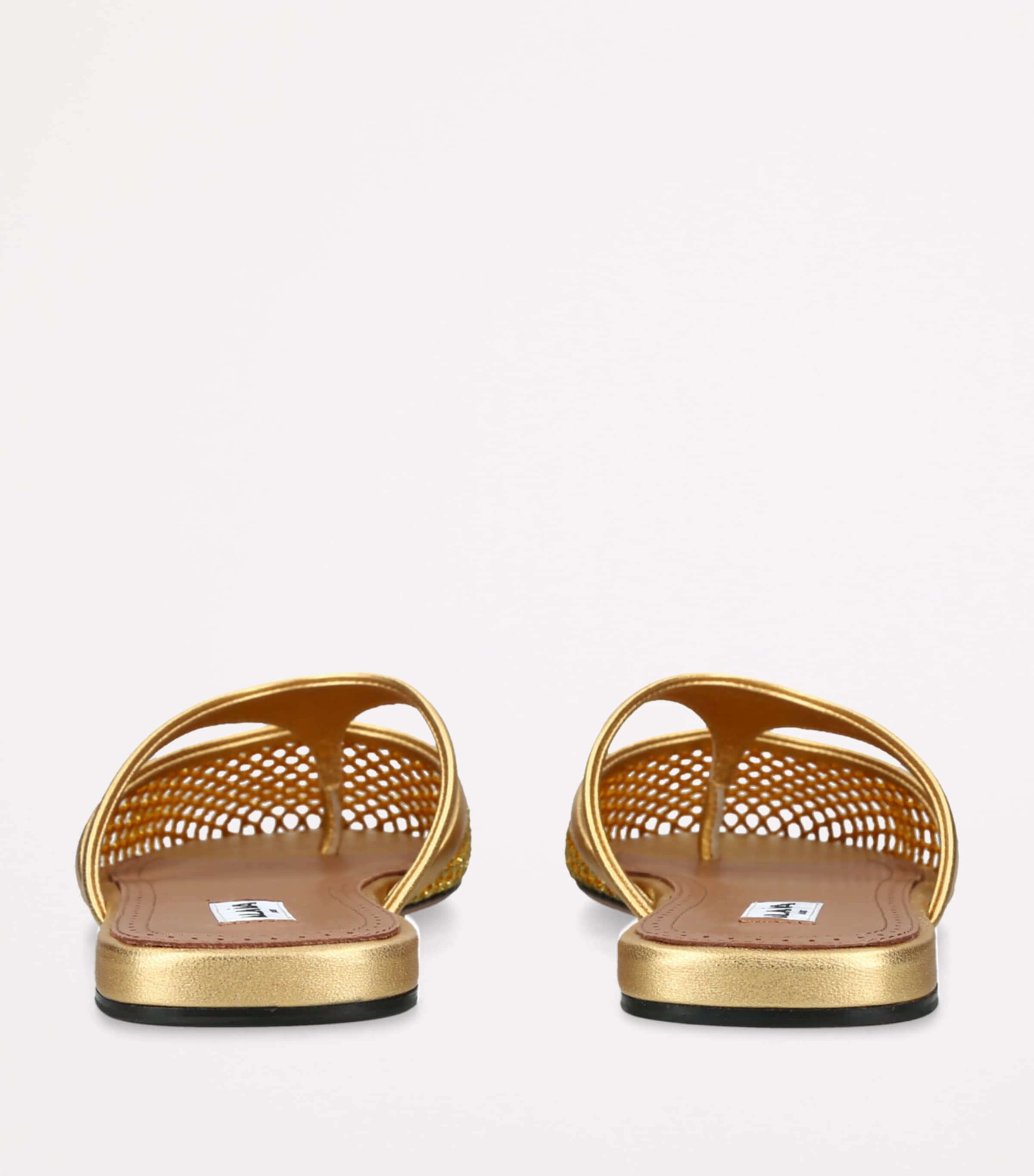 Infradito Fishnet Flat Mules GOLD Image 2