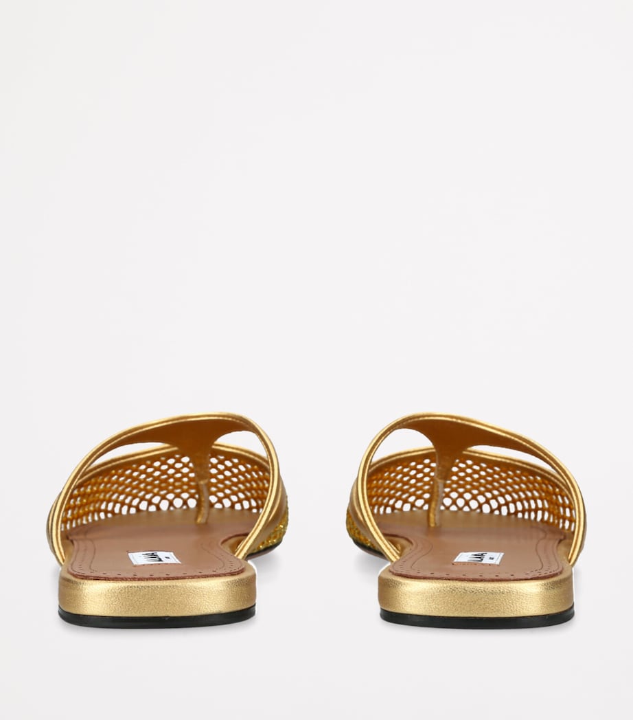 Infradito Fishnet Flat Mules GOLD Image 2