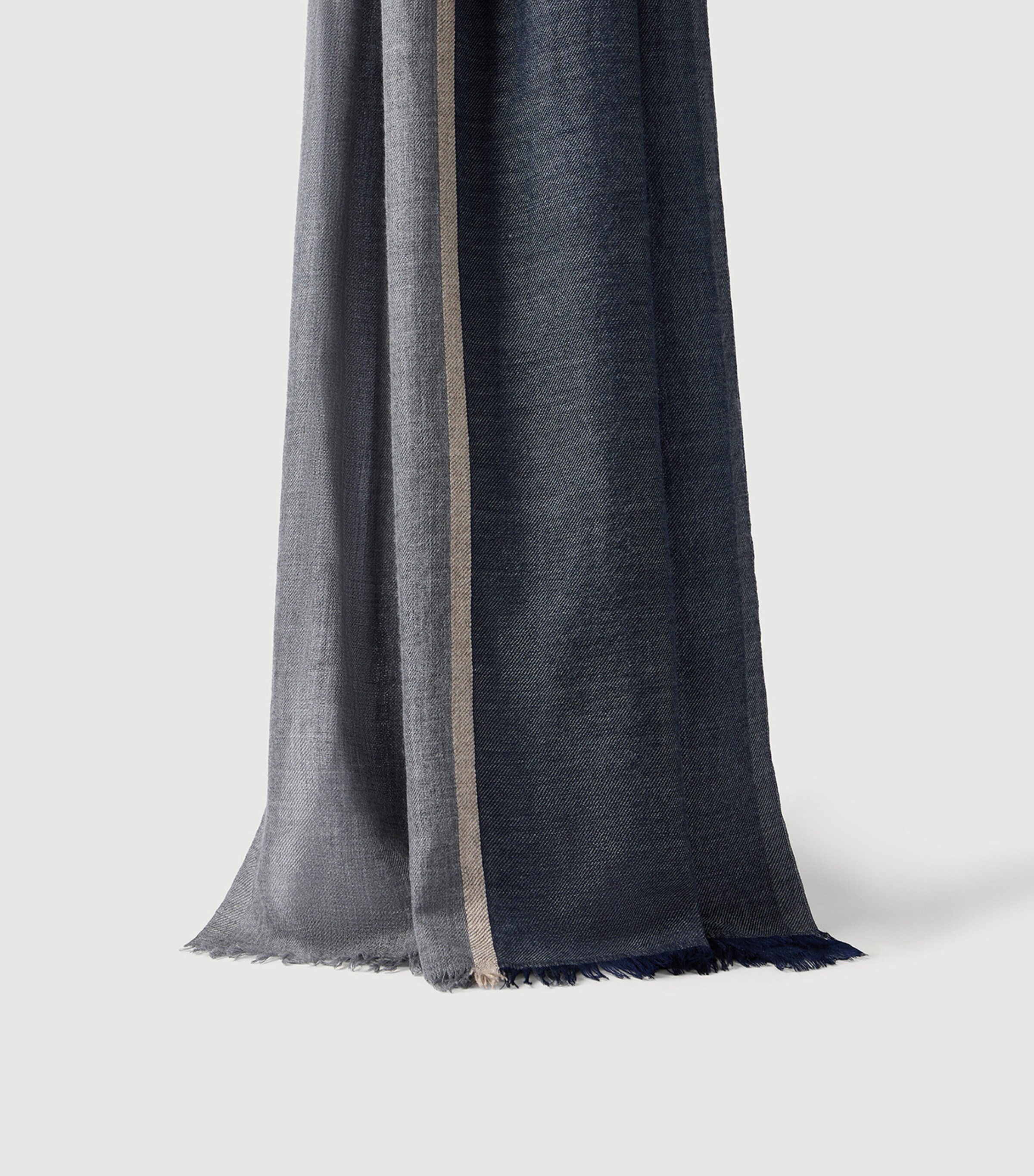Brunello Cucinelli Mens Cashmere-Silk Colour-Block Scarf Image 2