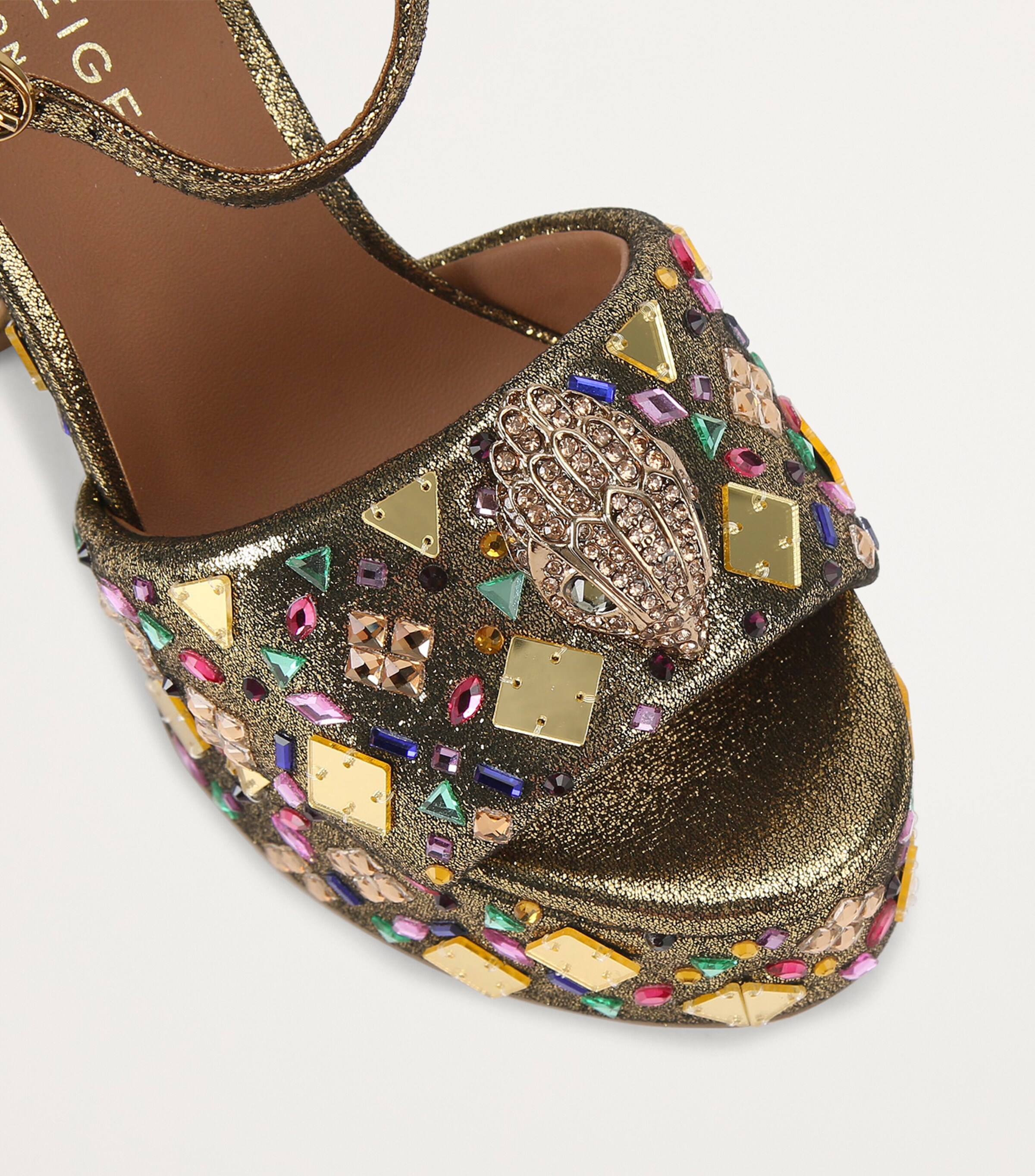 Kurt Geiger London Kensington Platform Sandals Gold Comb Image 4