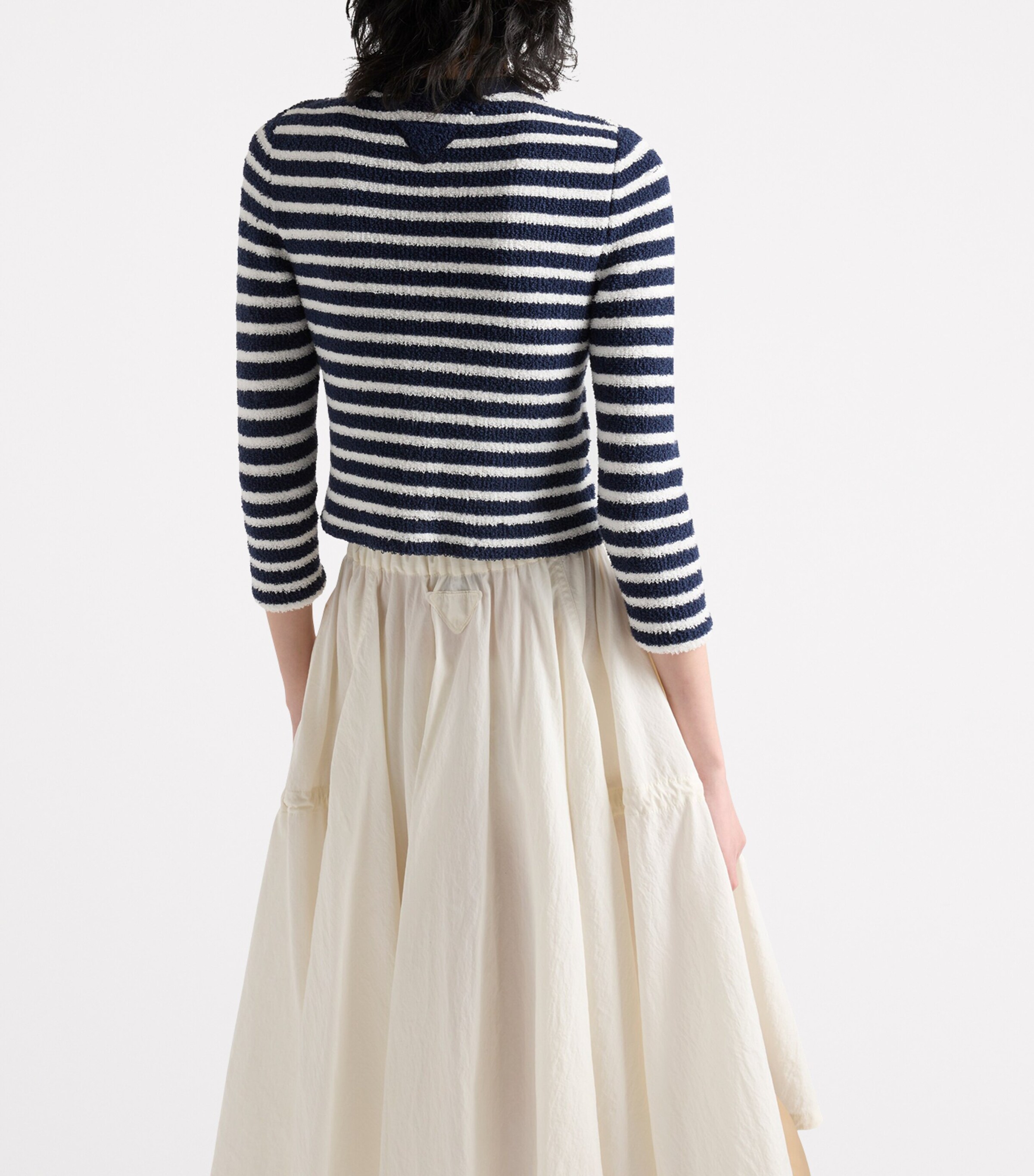 Prada Womens Bouclé Stripe Cardigan Image 4