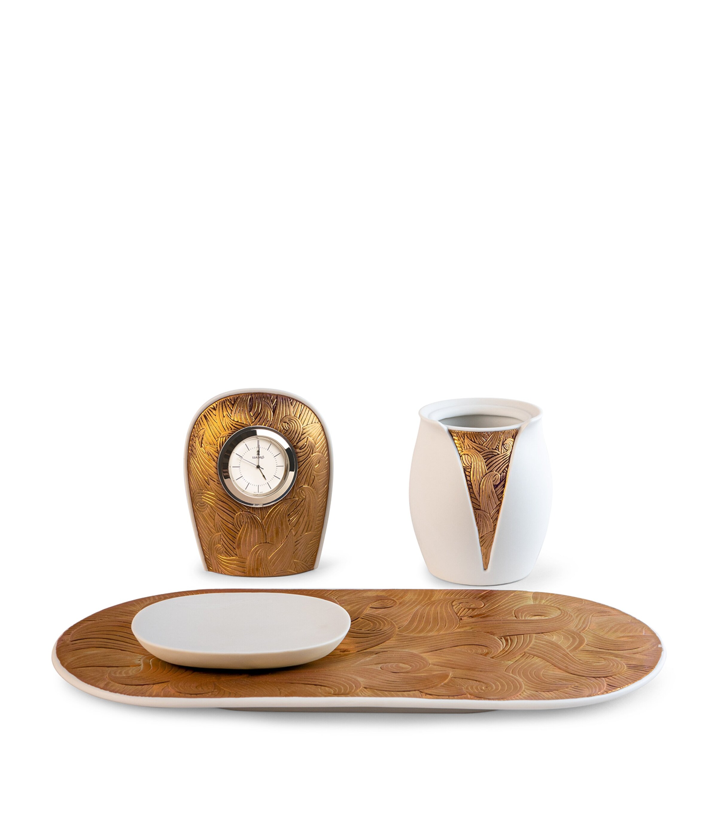 Lladró Porcelain Mirage Tray White & Gold Image 3
