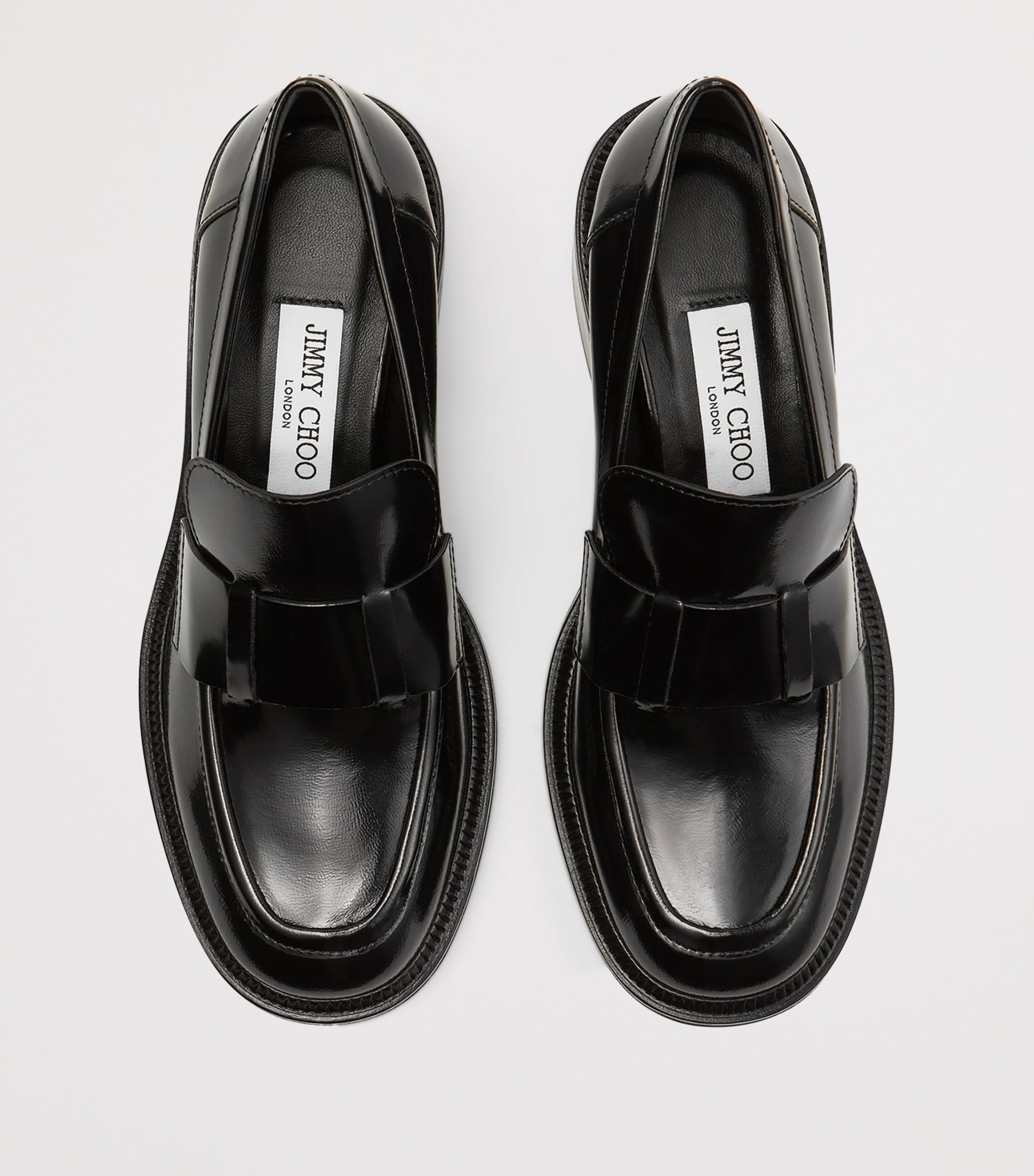 Tylor 60 Leather Heeled Loafers BLACK Image 2