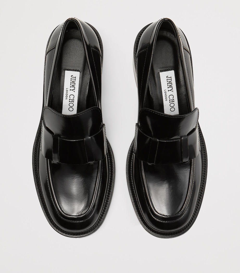 Tylor 60 Leather Heeled Loafers BLACK Image 2