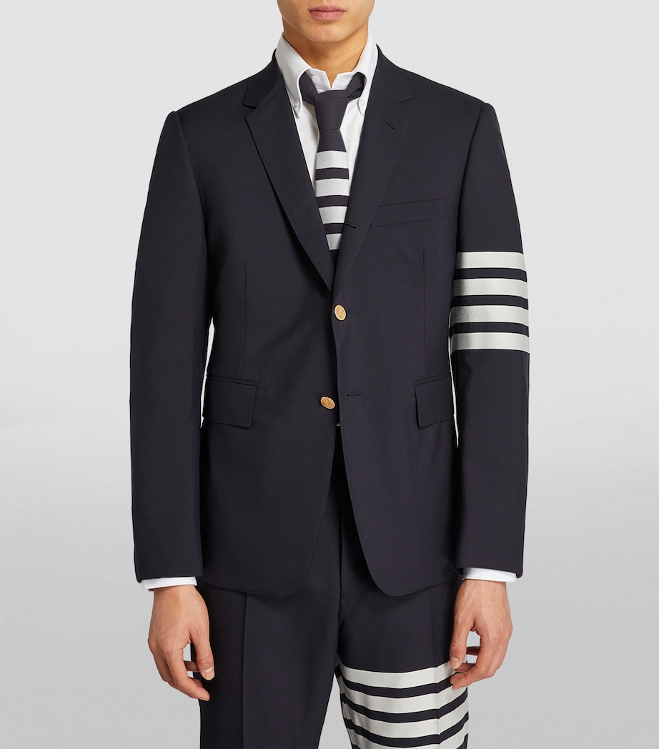 Wool 4-Bar Stripe Tie NAVY Image 4