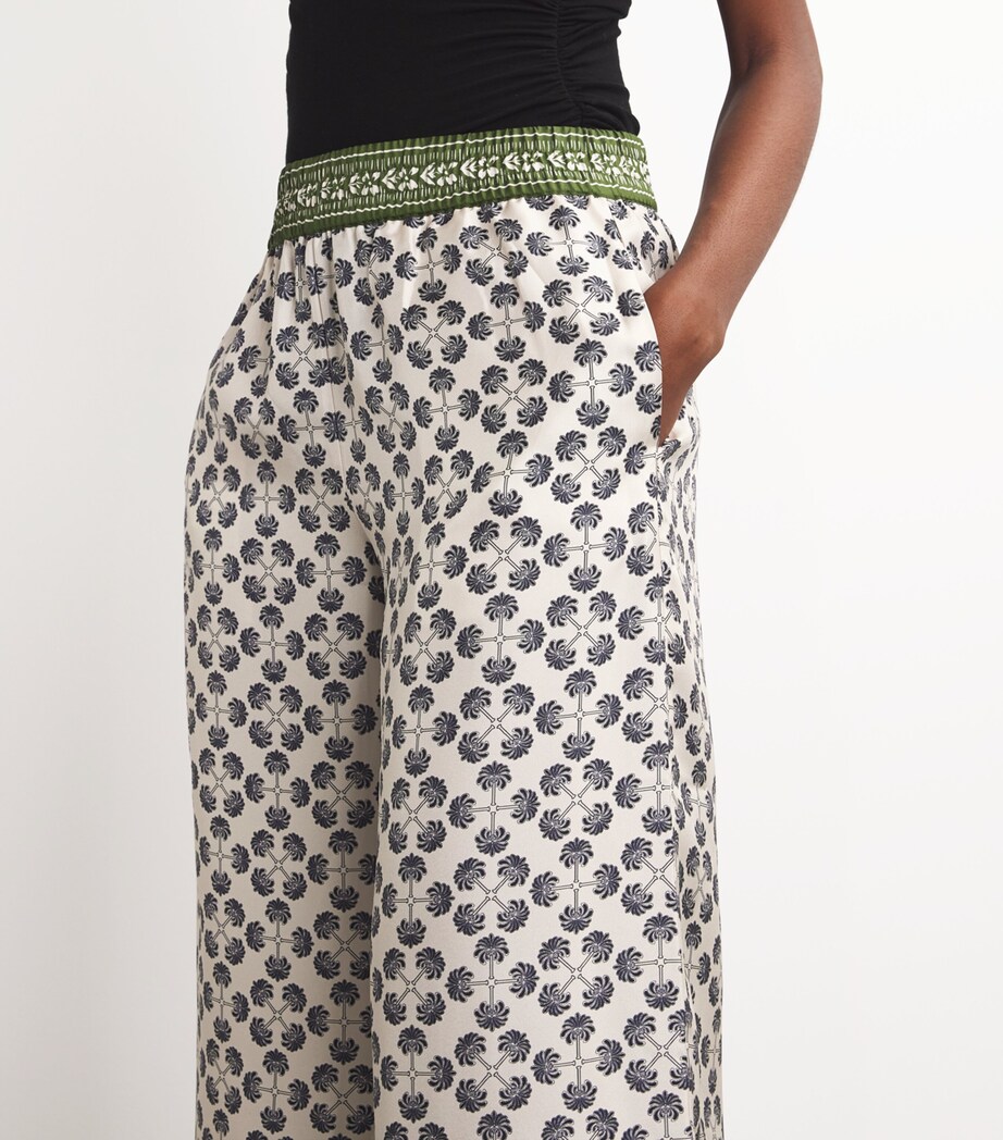 La Doublej Womens Silk Palazzo Wide-Leg Trousers Mirage Plac�e Image 6