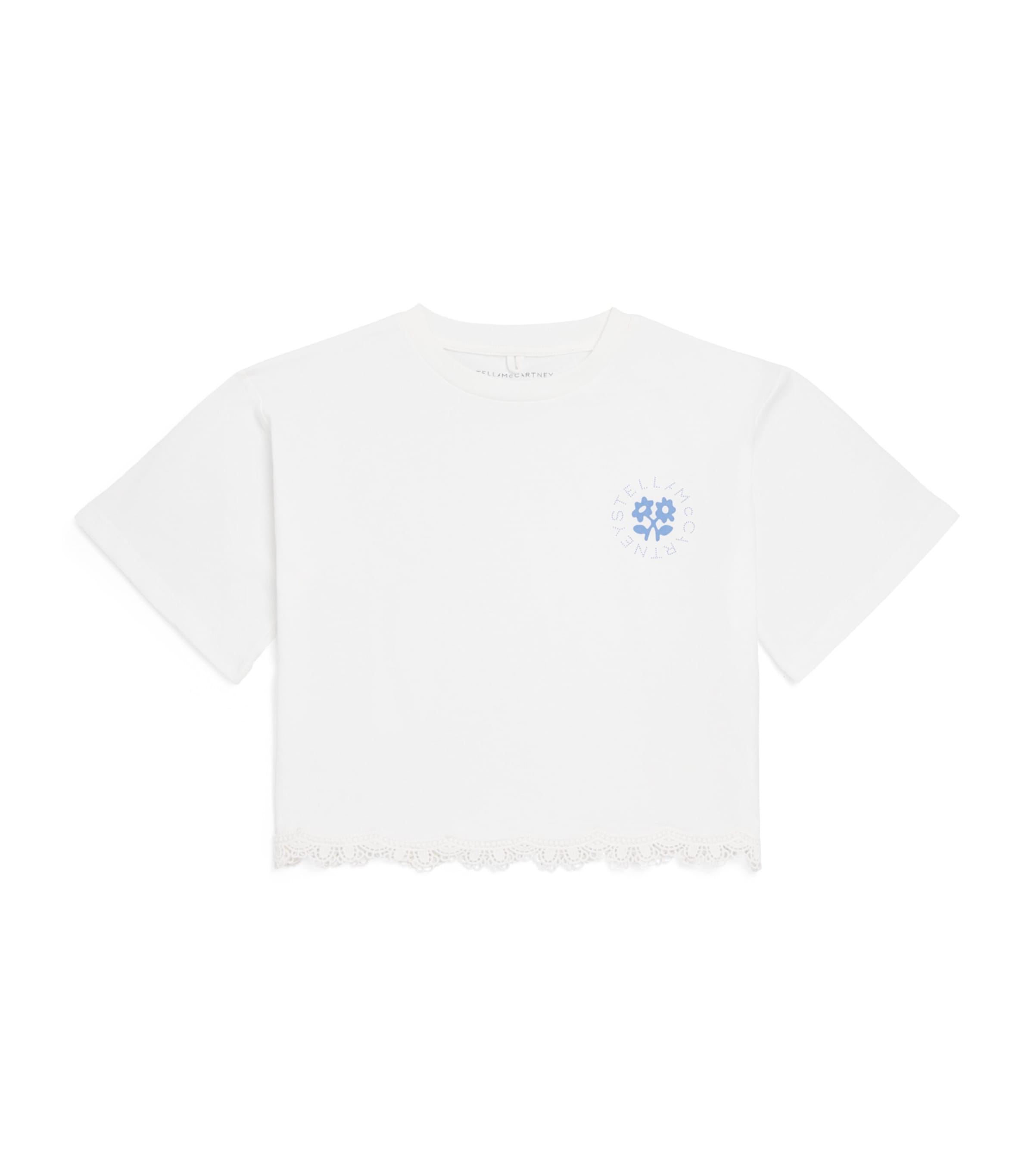 Stella McCartney Kids Cotton Lace-Trim T-Shirt (3-14 Years) Ivory Image 1