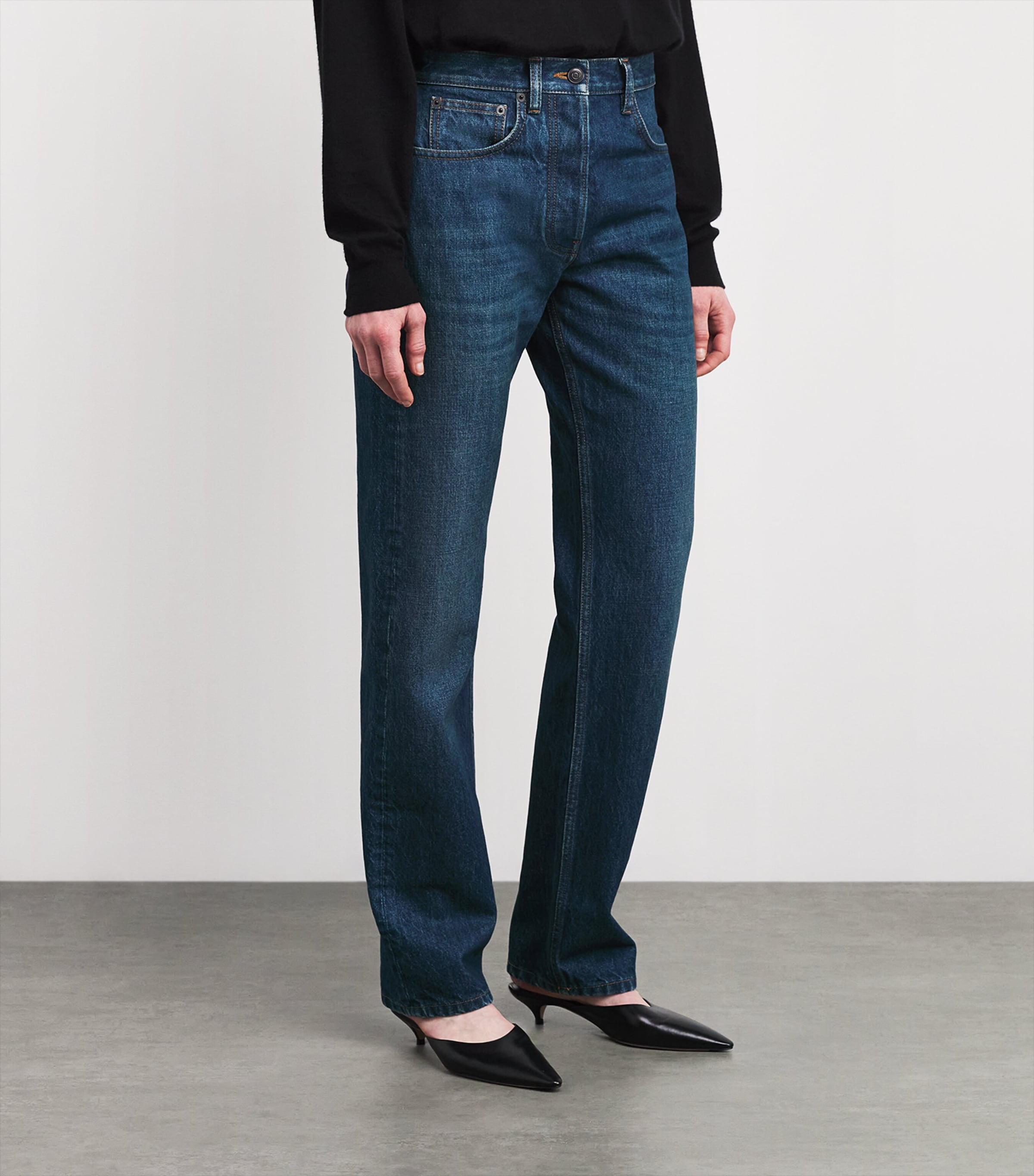 The Row Womens Daciana Cropped Jeans Medium Indigo Image 3