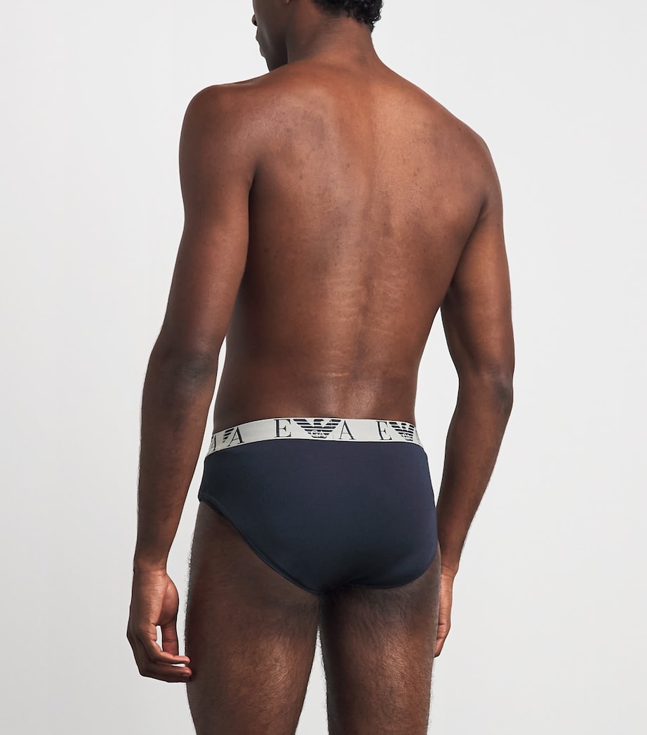 Emporio Armani Mens Stretch-Cotton Eagle Monogram Trunks (Pack of 3) Octa/lg M Image 3