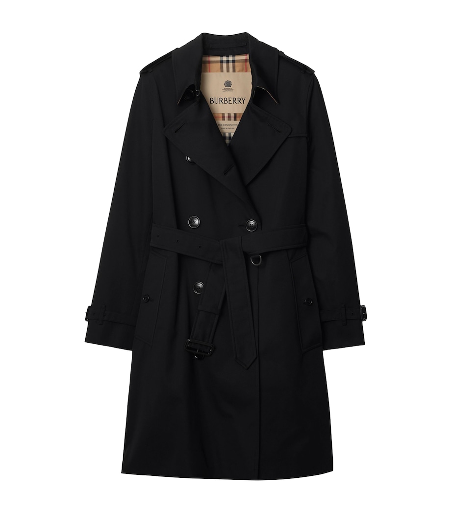 Gabardine Mid-Length Kensington Heritage Trench Coat BLACK Image 1
