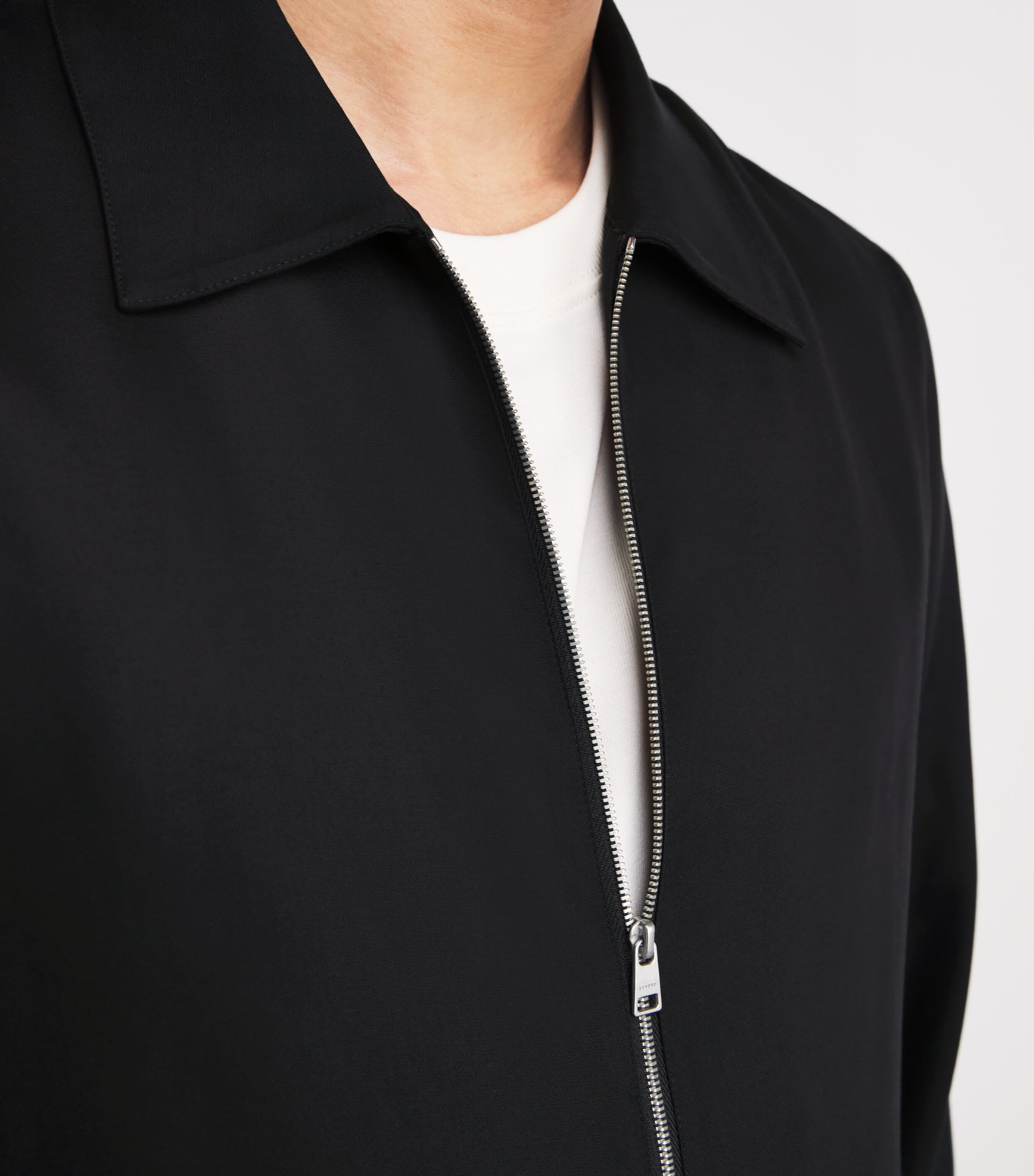 Relaxed Zip-Up Shirt BLACK Image 6
