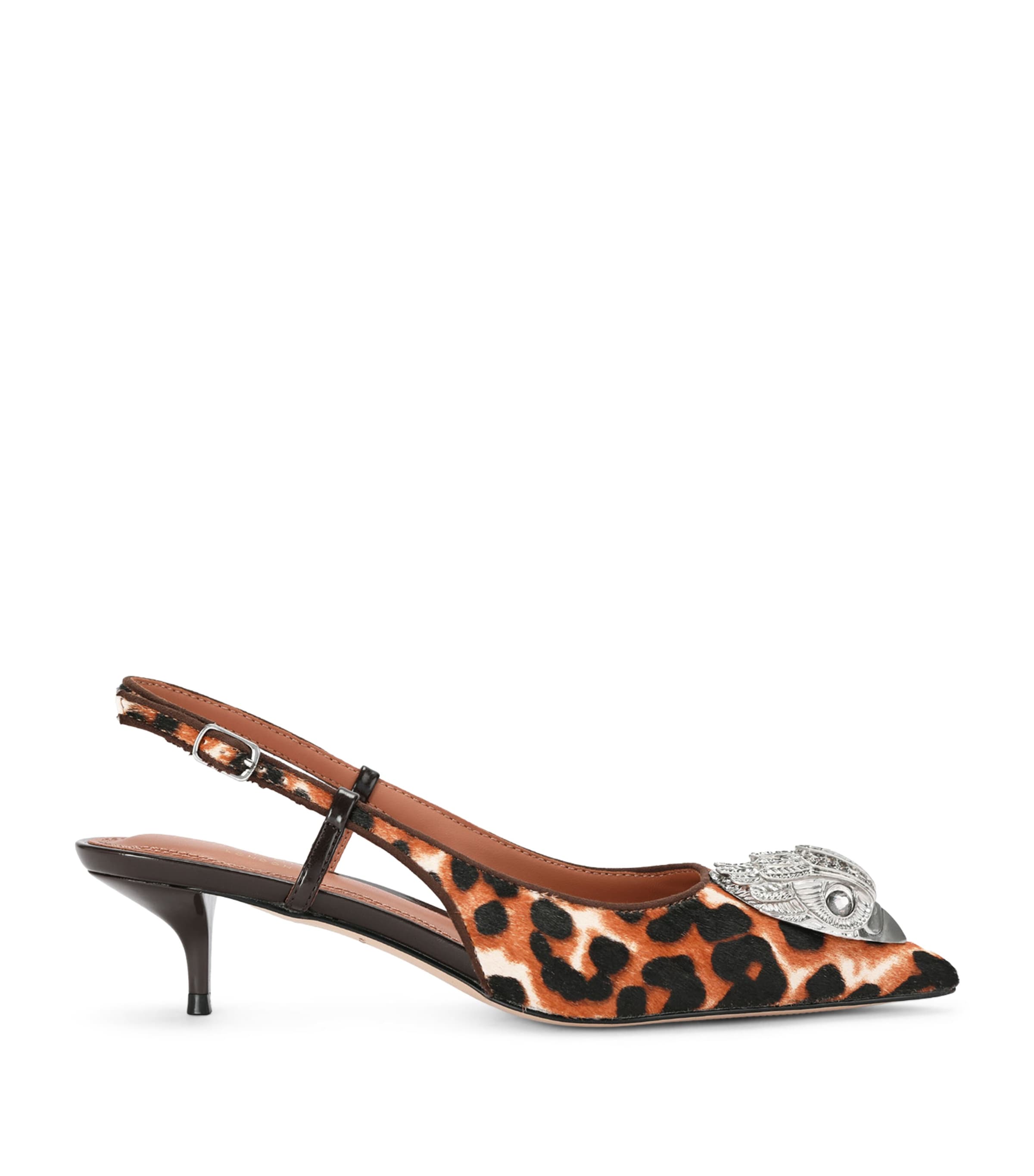 Kurt Geiger London Leather Belsize Slingback Heels 40 Camel/oth Image 1