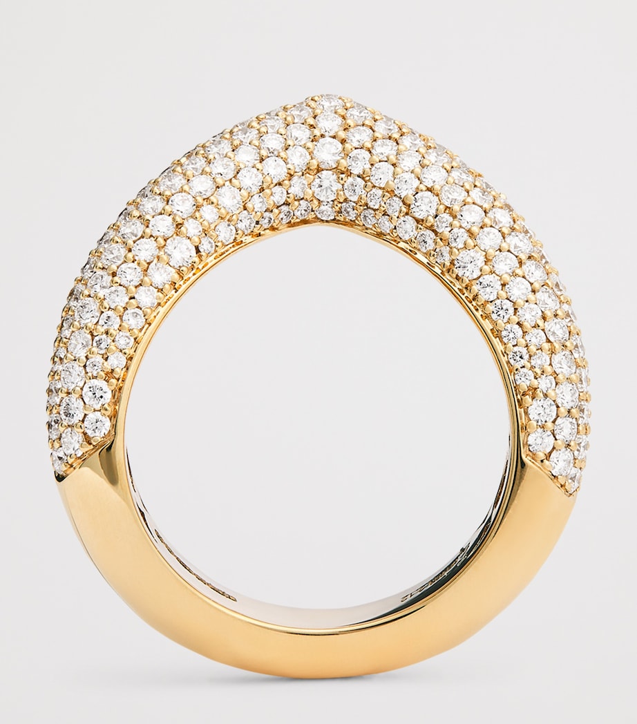 Yellow Gold and Diamond Drop Link Ring YELLOW GOLD Image 3
