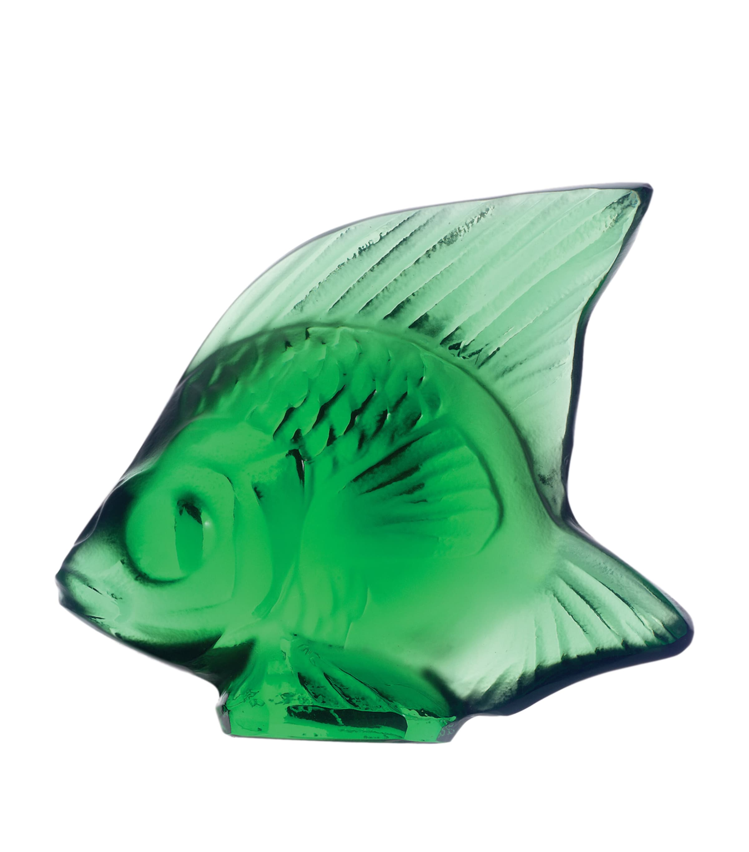 Lalique Crystal Fish Sculpture In Green