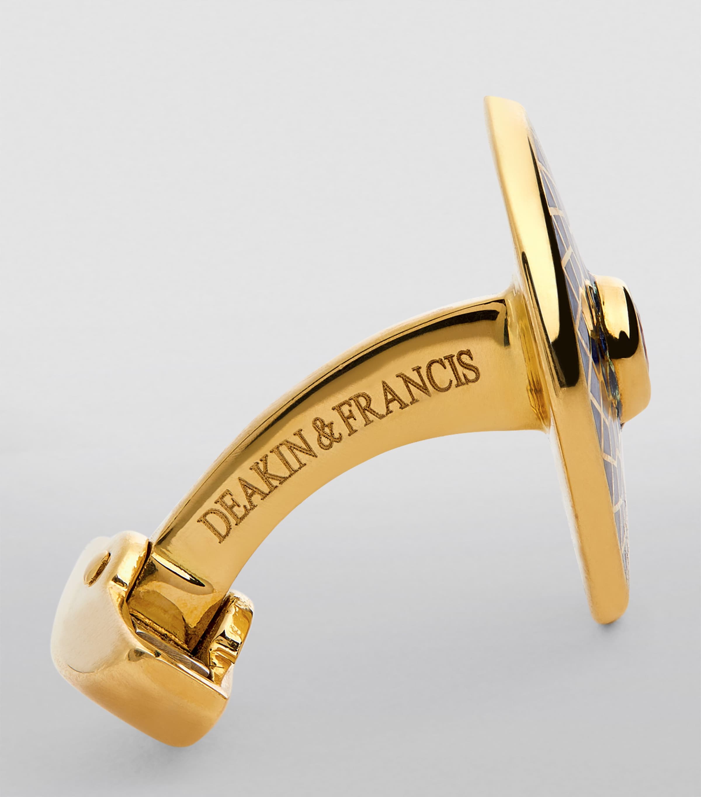 Yellow Gold and Ruby Patterned Cufflinks GOLD Image 6