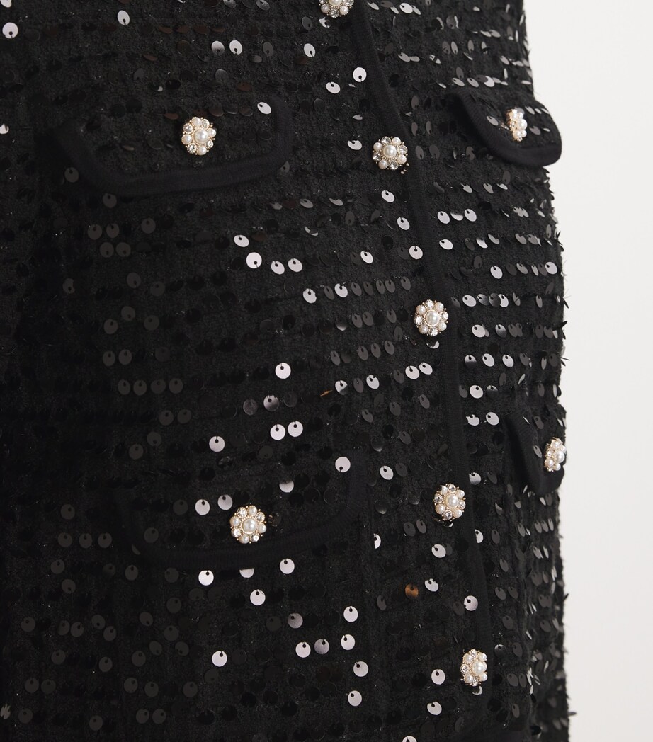 Sequinned Cardigan BLACK Image 6